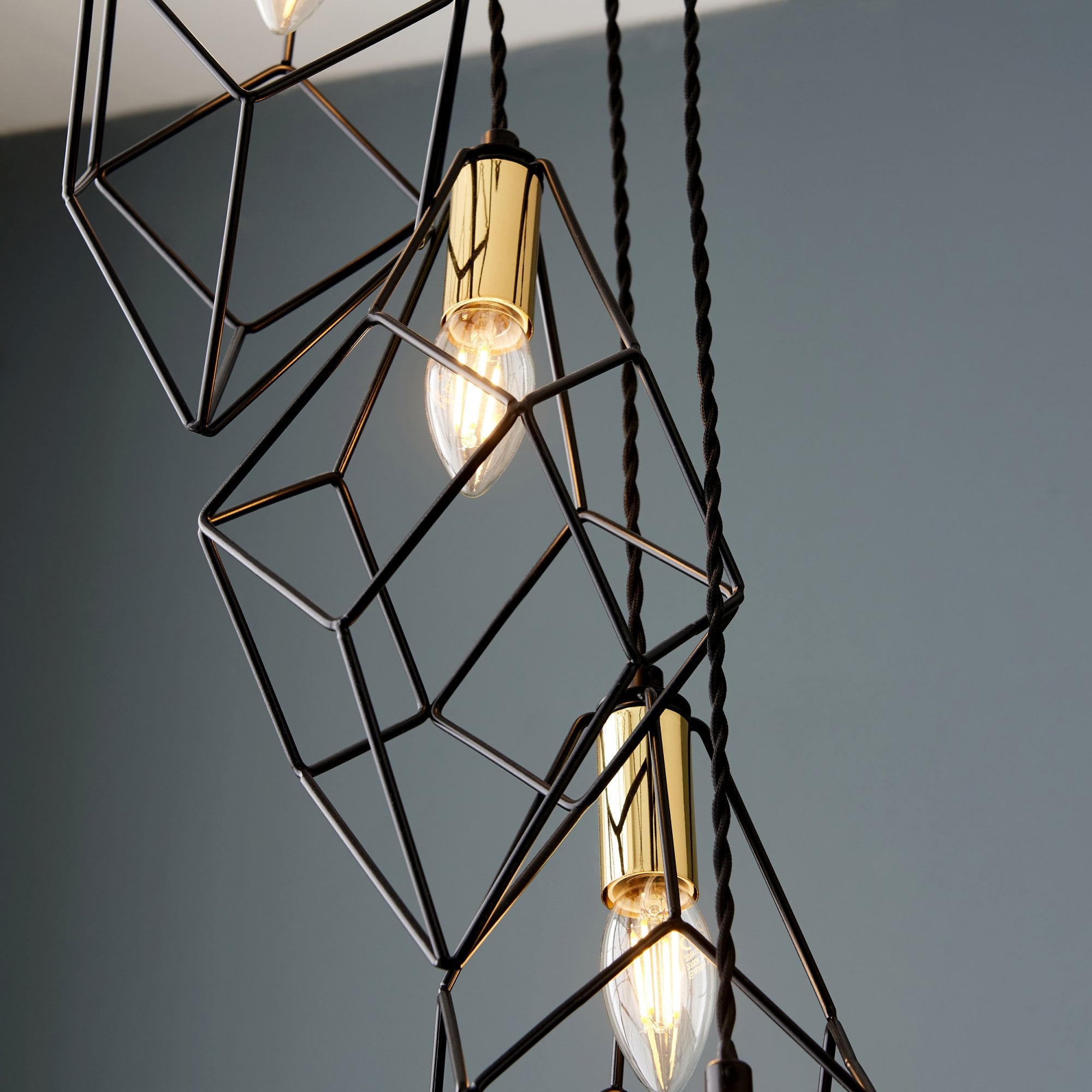 Endon Jaxon 6 Light Cascade Pendant - Matt Black