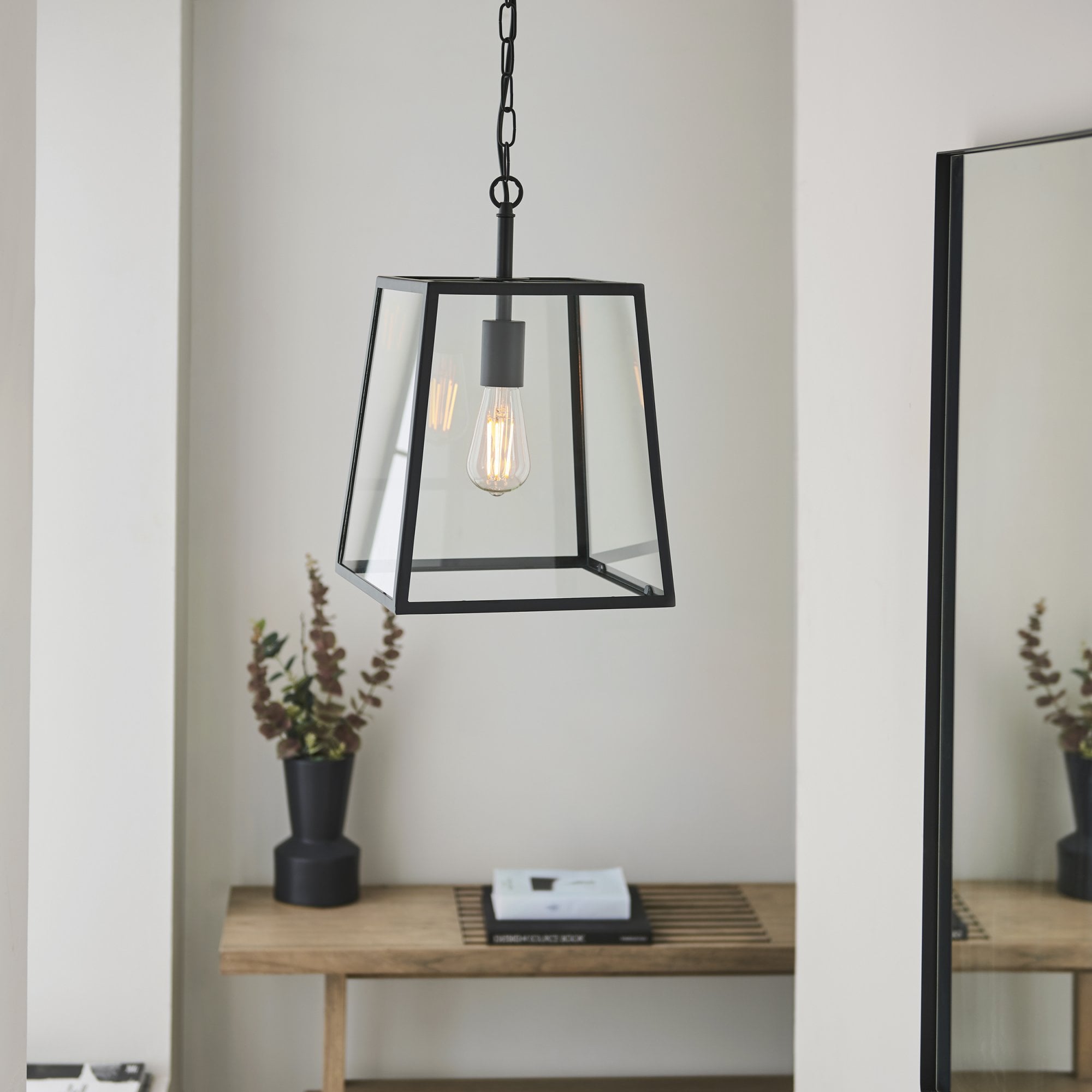 Endon Hurst Single Light Pendant - Matt Black
