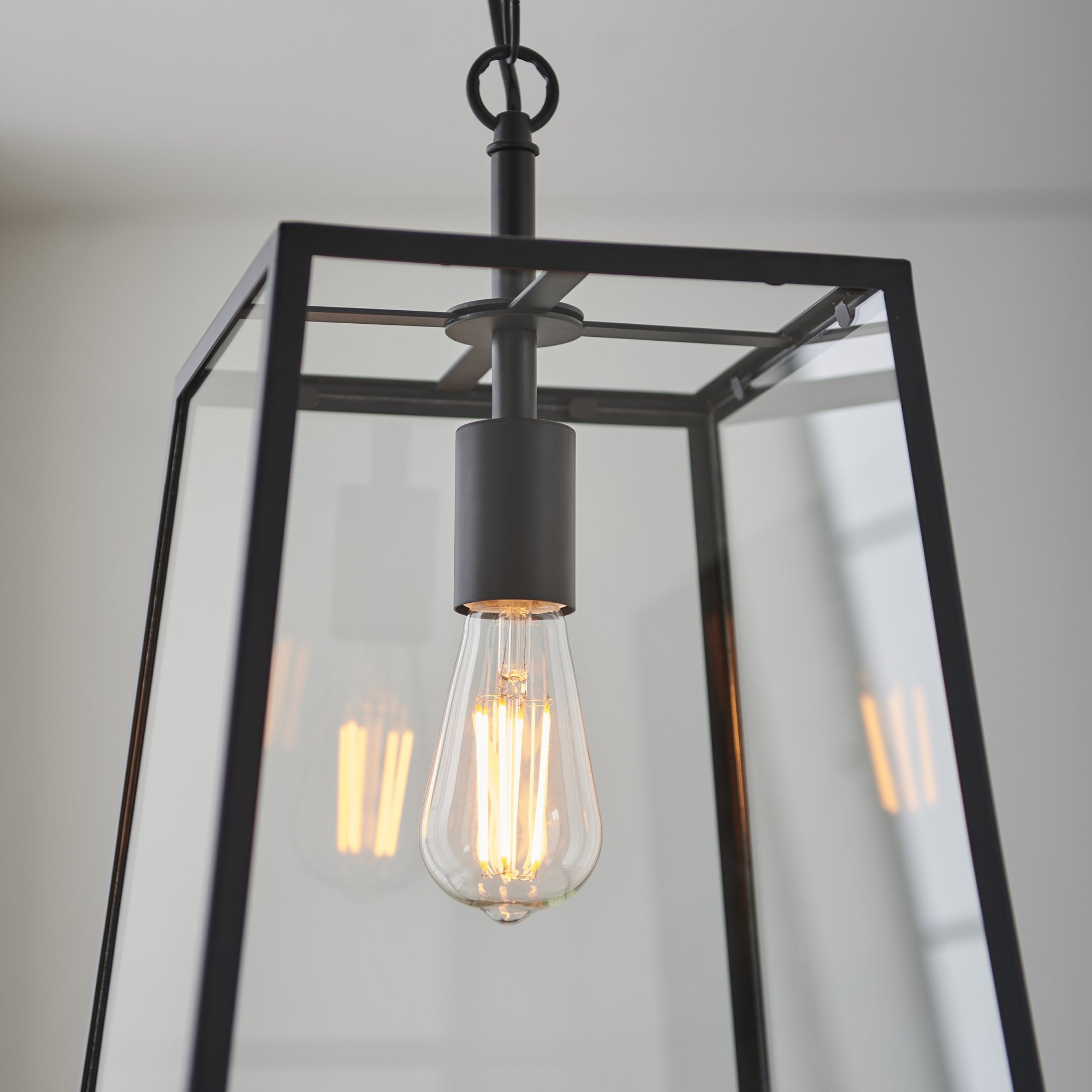 Endon Hurst Single Light Pendant - Matt Black