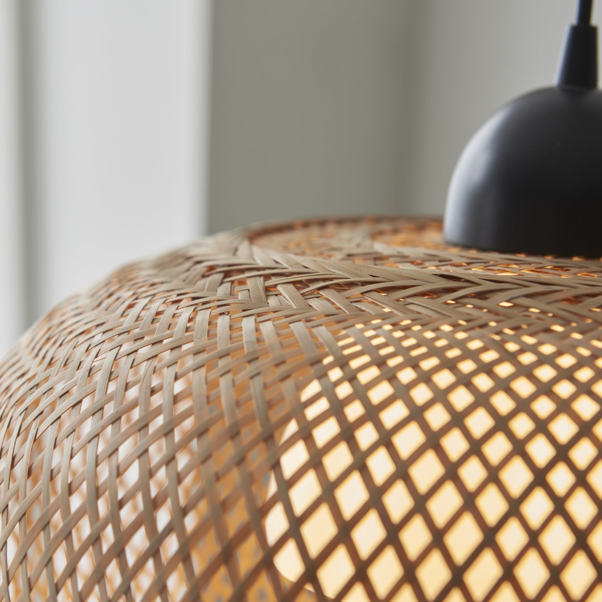 Endon Bali Round Raffia Twine Pendant - Bamboo Shade