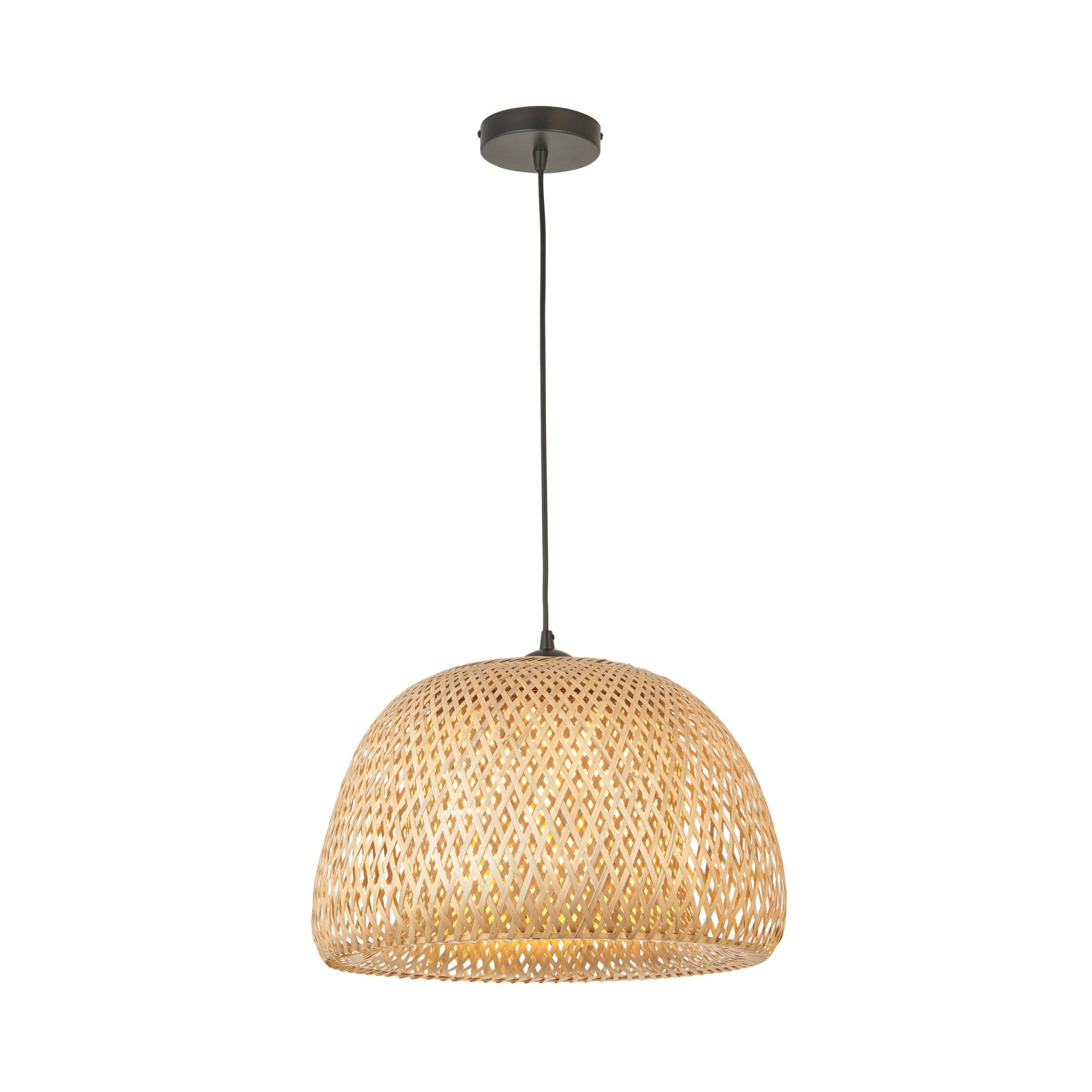 Endon Bali Domed Raffia Twine Pendant - Bamboo Shade