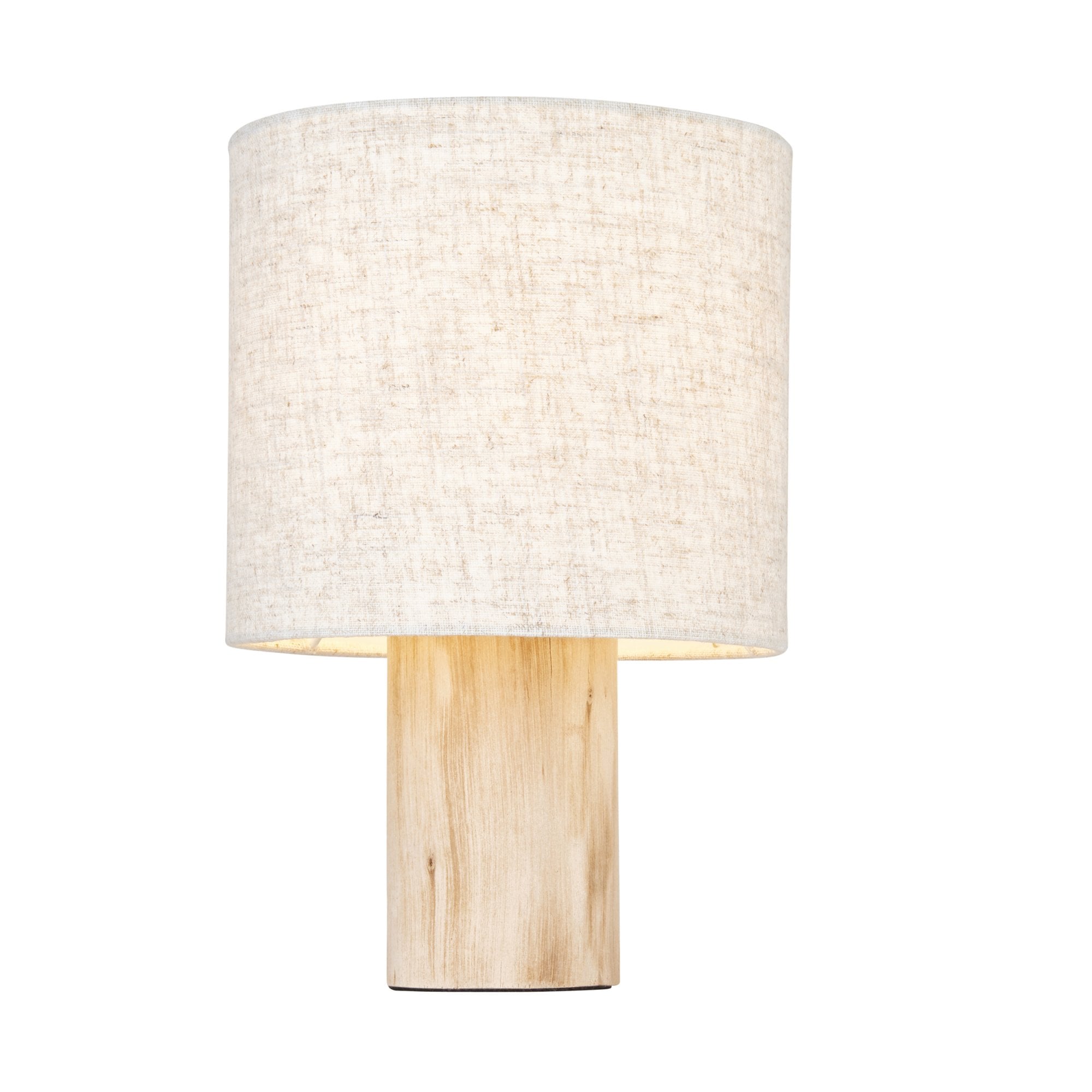 Endon Durban Single Light Table Lamp - Natural Linen & Wood