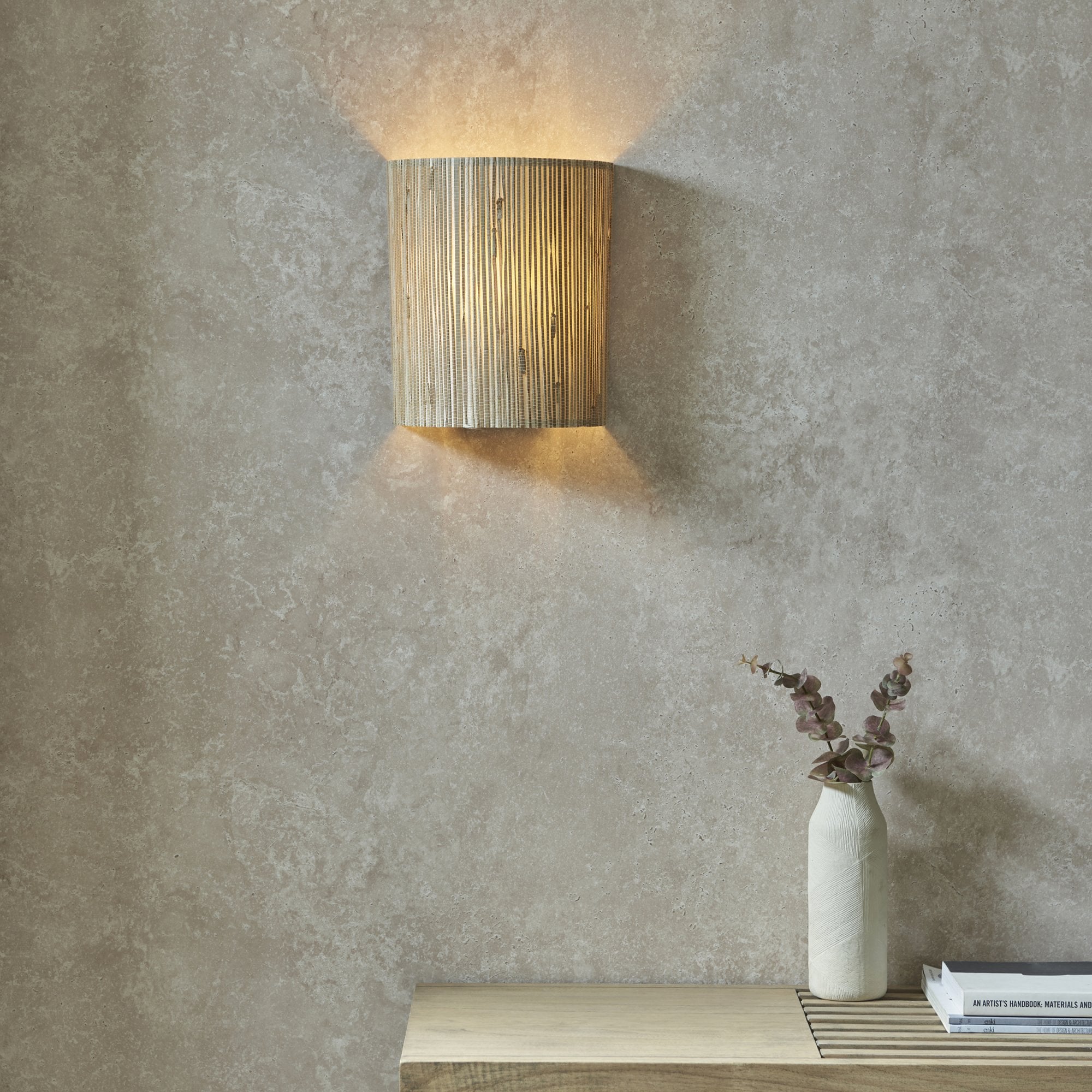 Endon Longshore Single Wall Light - Woven Seagrass