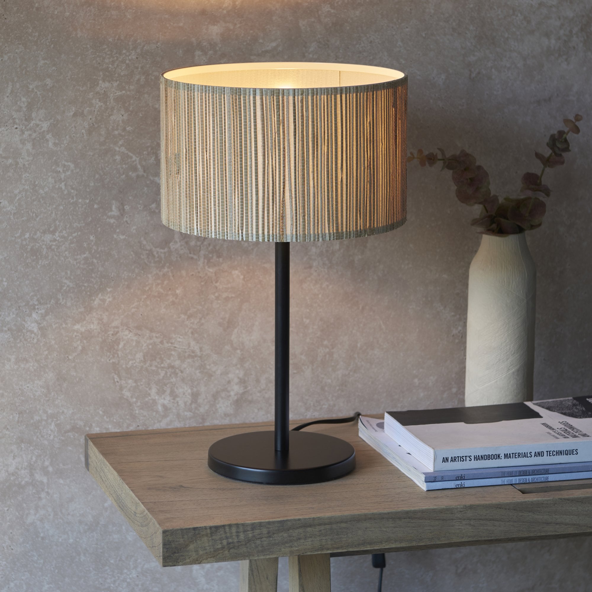 Endon Longshore Single Light Table Lamp - Woven Seagrass