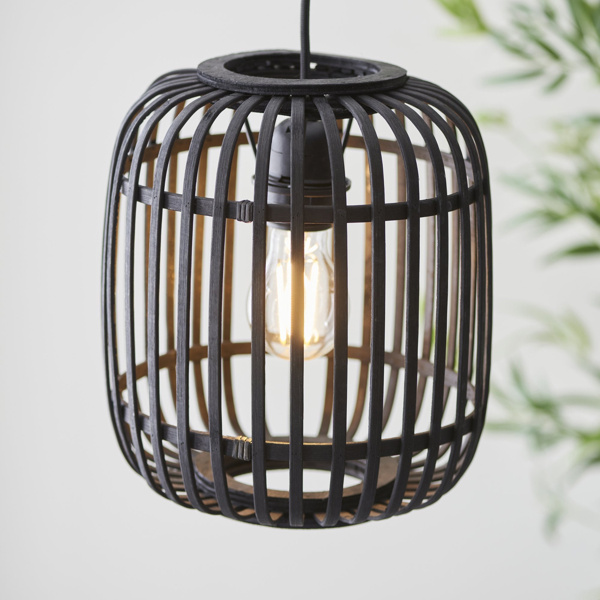 Endon Mathias Bamboo Single Light Pendant  - Dark Stained Bamboo