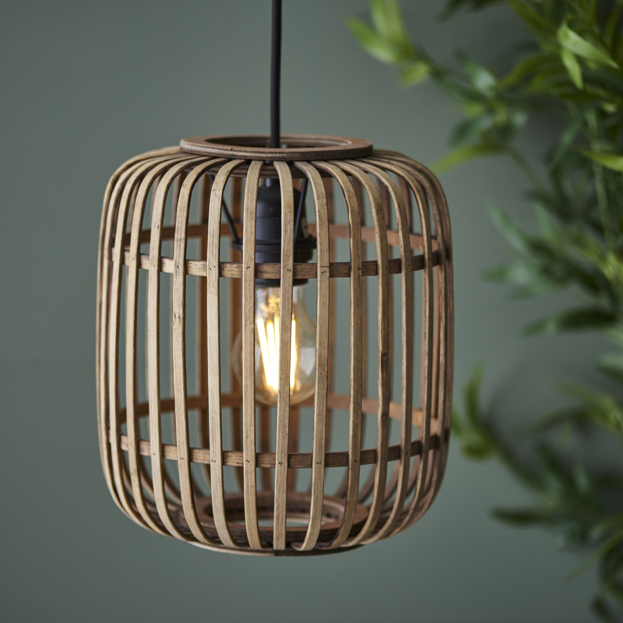 Endon Mathias Bamboo Single Light Pendant - Natural Bamboo