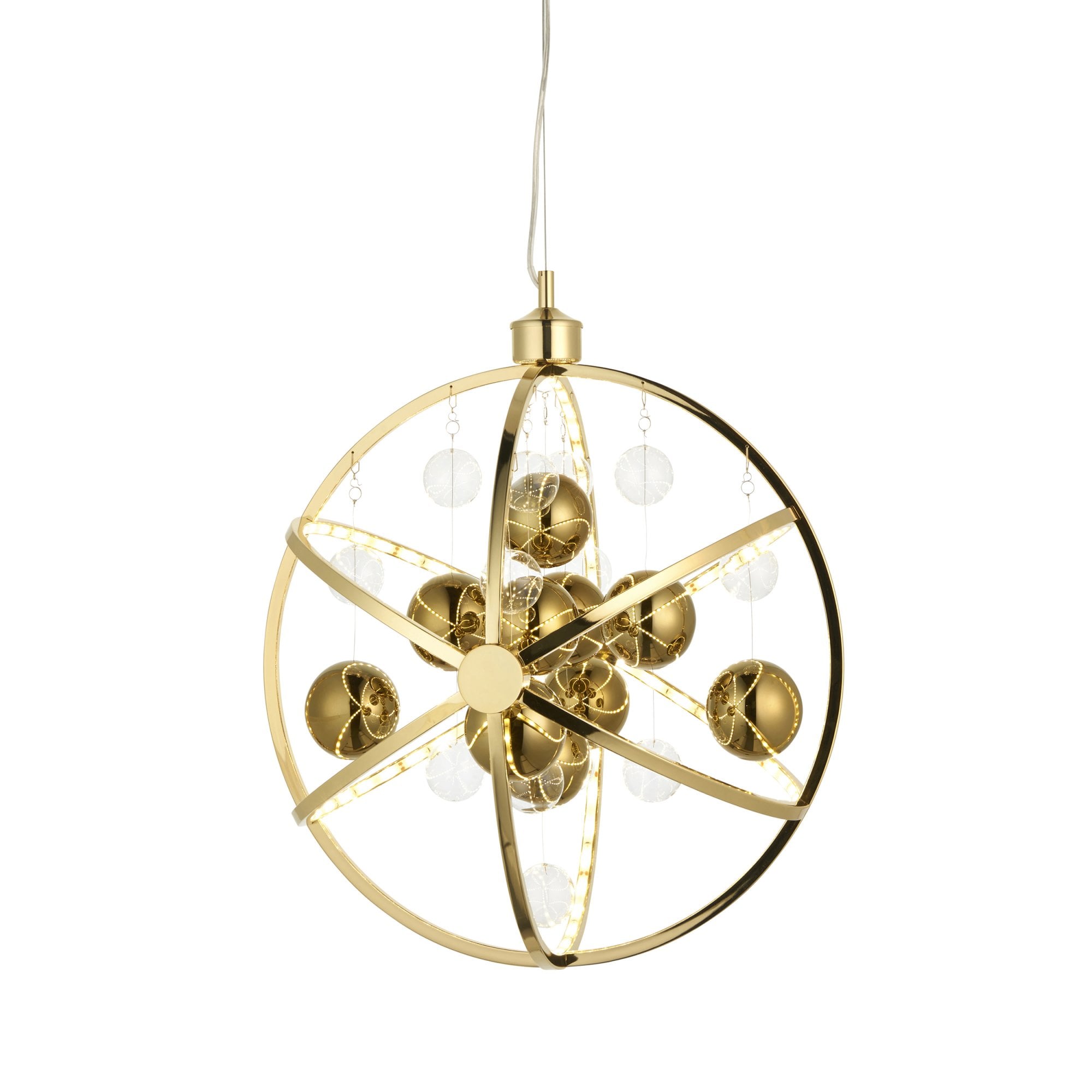Endon Muni 480mm LED Pendant - Gold Effect Plate