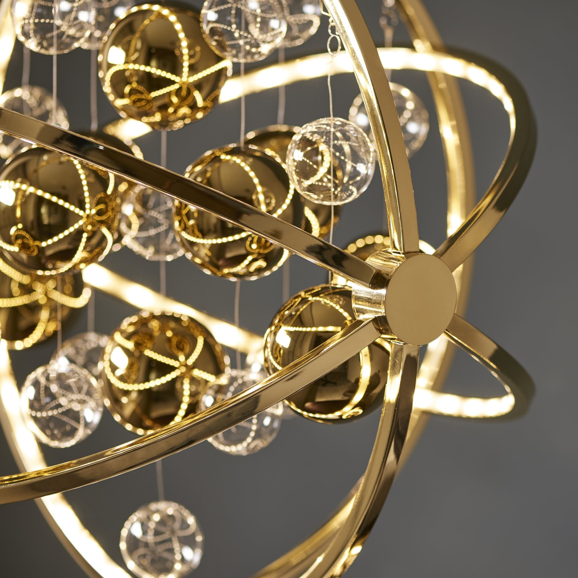 Endon Muni 480mm LED Pendant - Gold Effect Plate