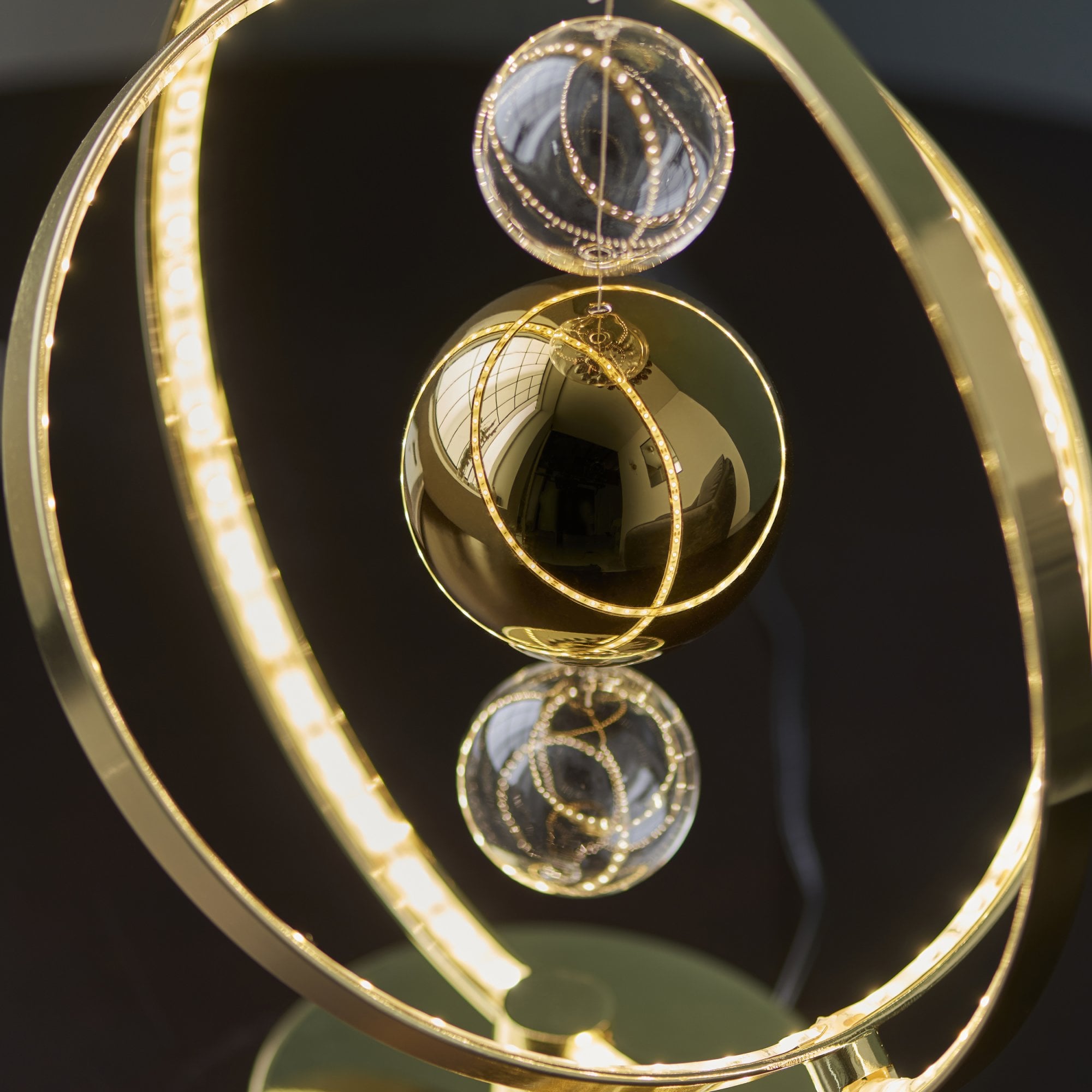 Endon Muni LED Table Lamp - Gold Effect Plate