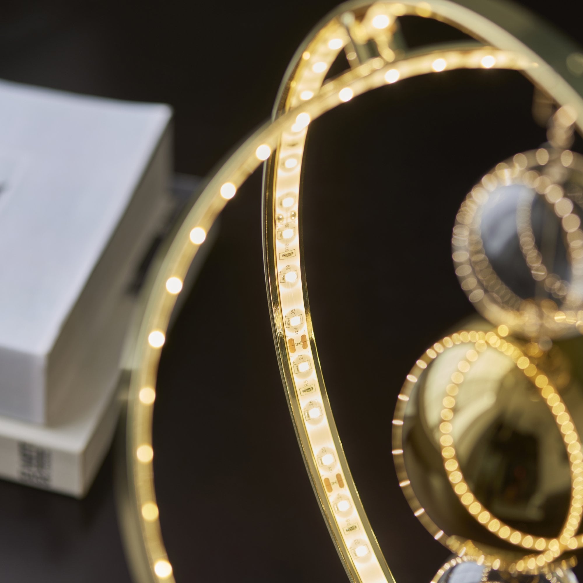 Endon Muni LED Table Lamp - Gold Effect Plate