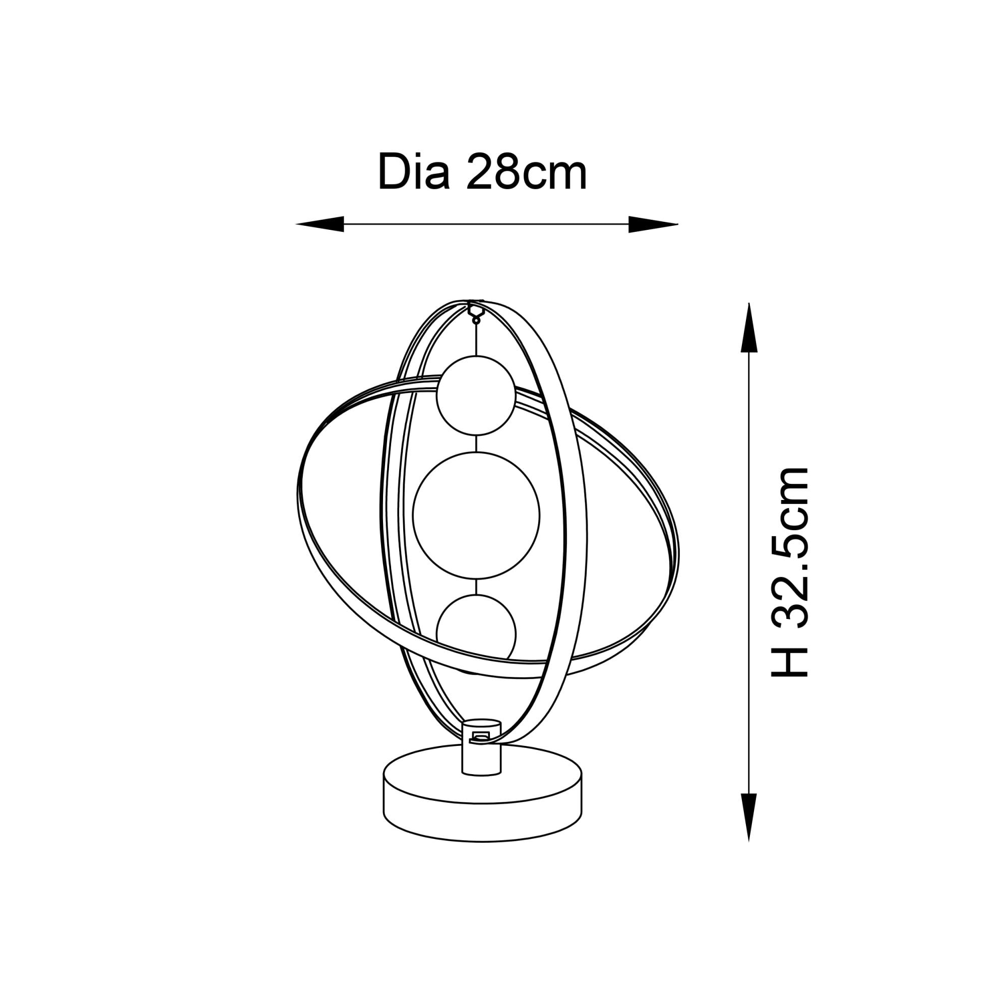 Endon Muni LED Table Lamp - Gold Effect Plate