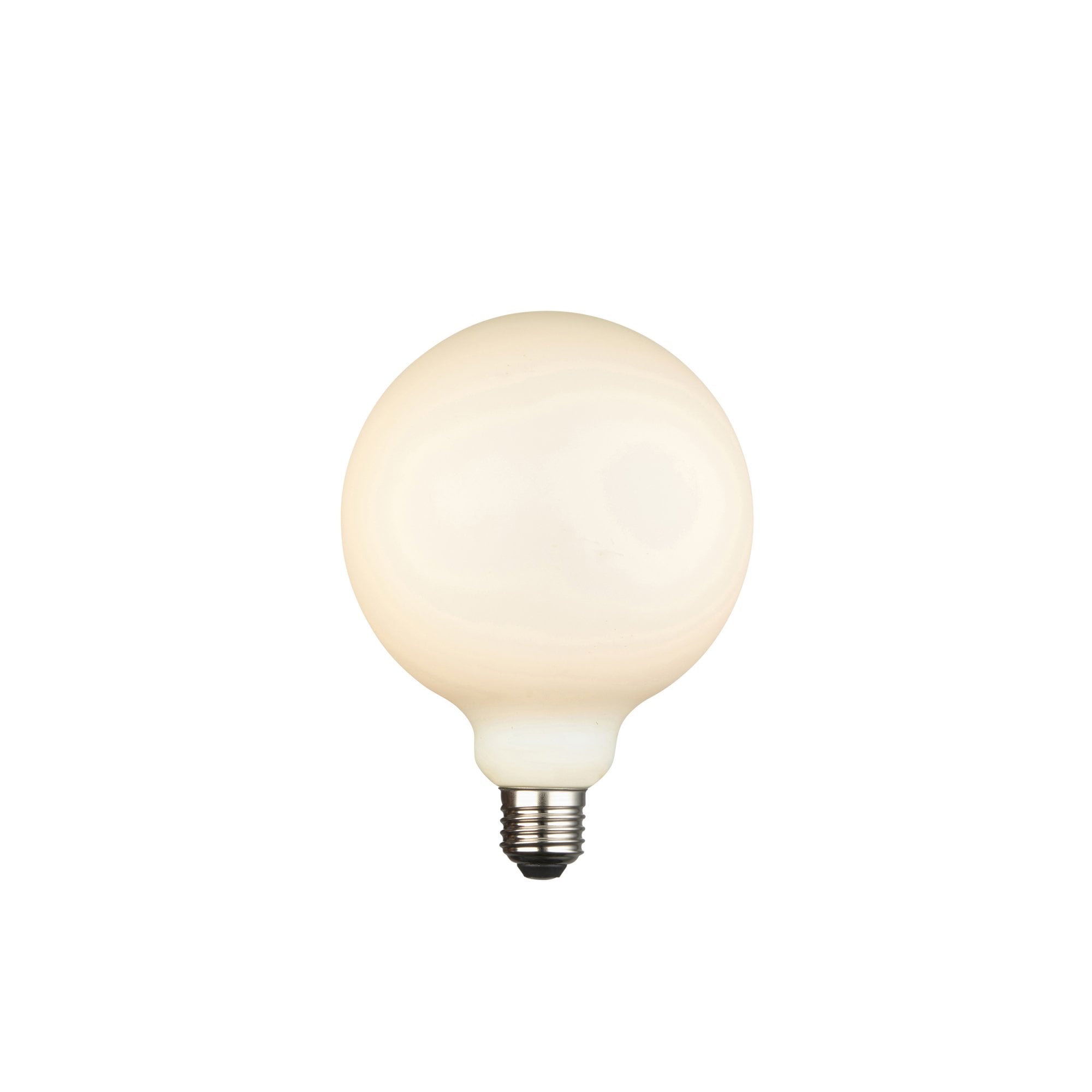 Endon Opaline 125mm E27 LED 12W Filament Bulb - 3000K - Dimmable - Opal Glass