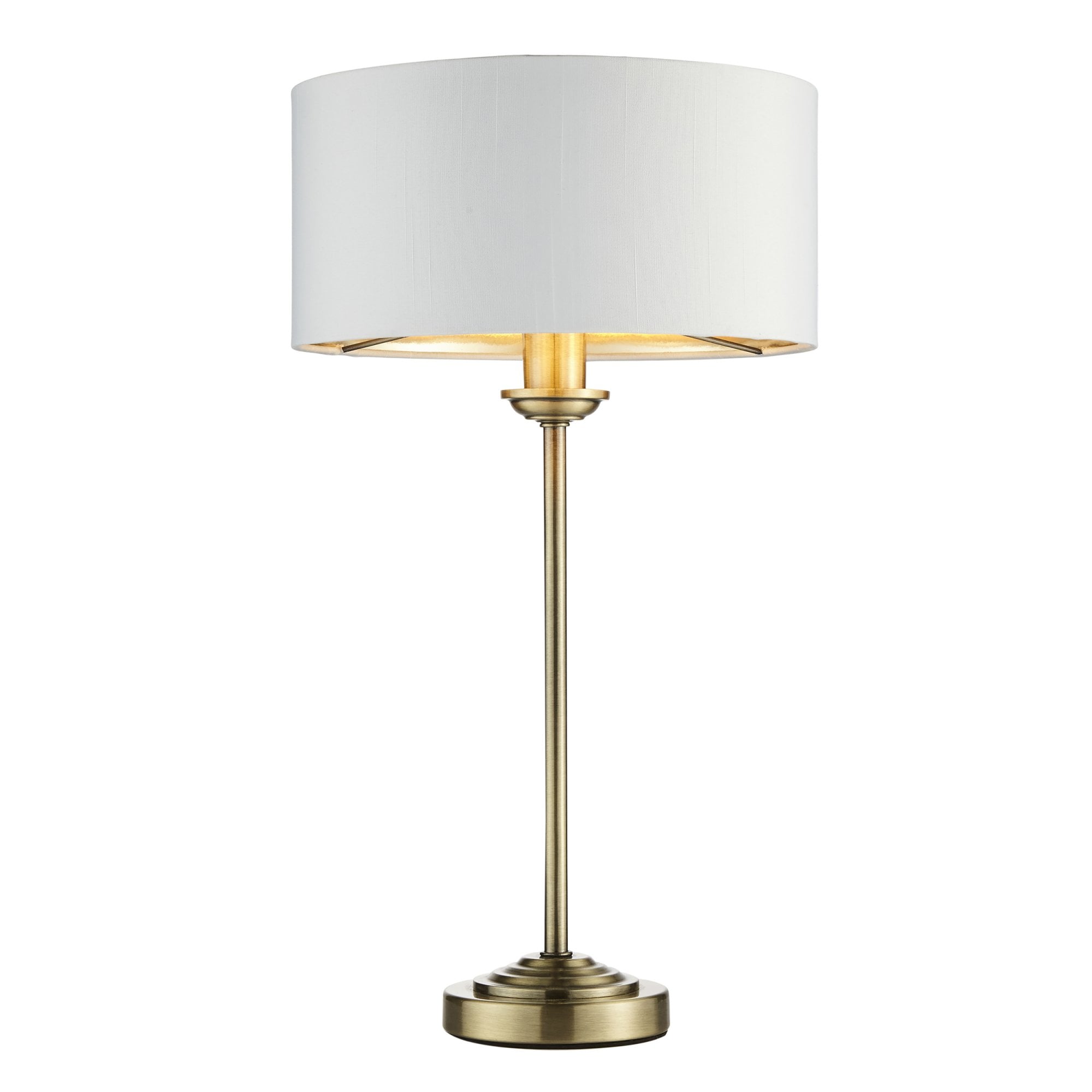 Endon Highclere Table Lamp - Antique Brass & Vintage White