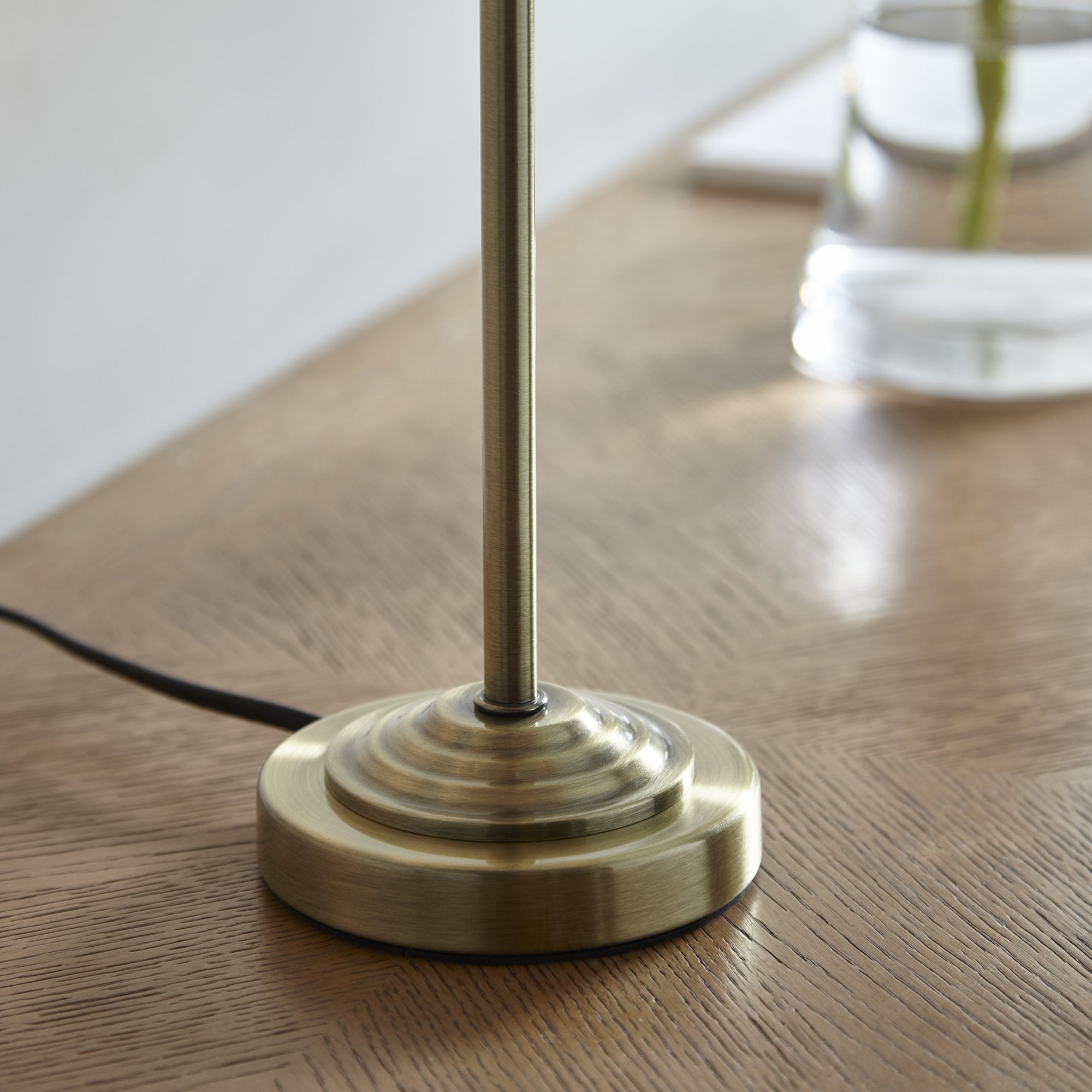 Endon Highclere Table Lamp - Antique Brass & Vintage White