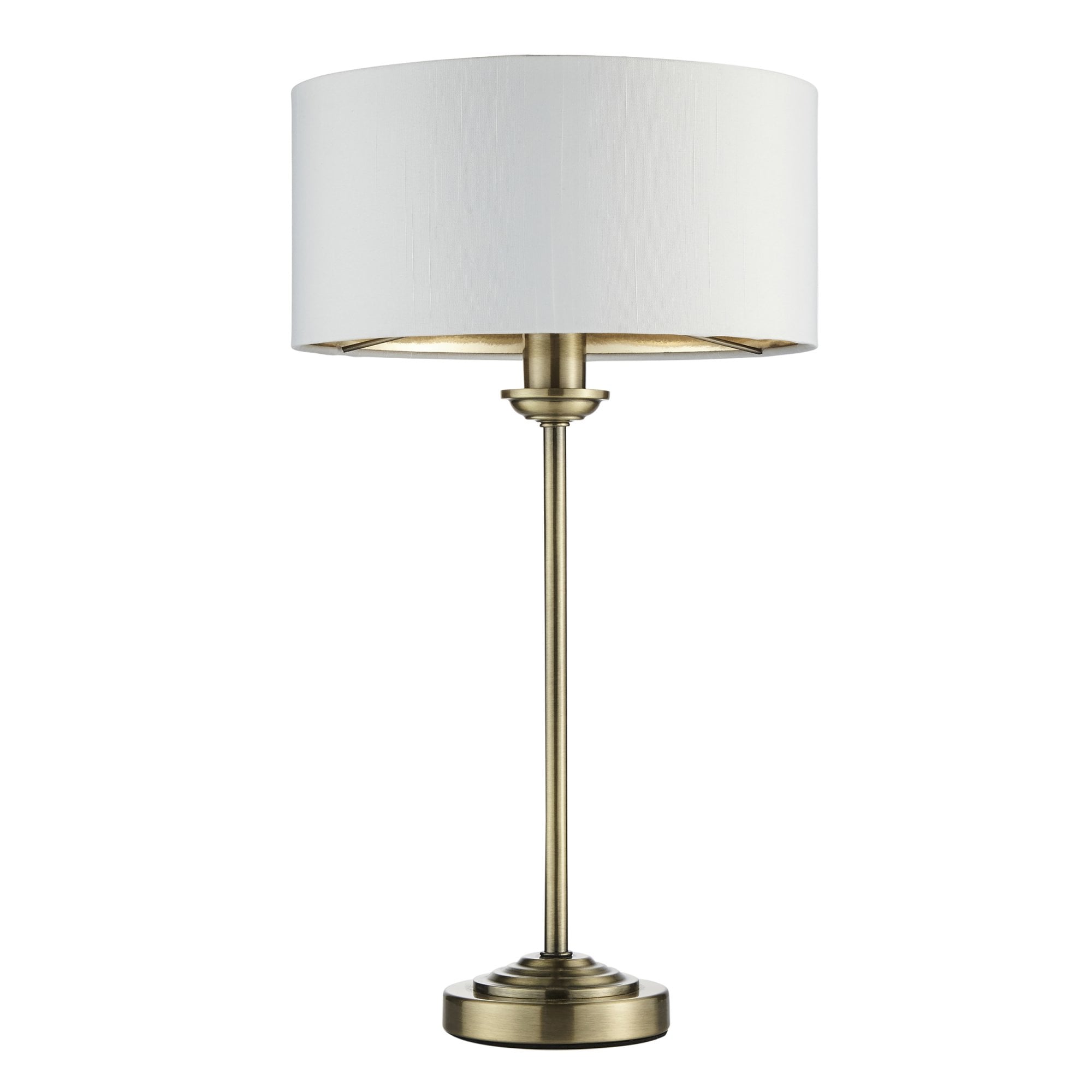 Endon Highclere Table Lamp - Antique Brass & Vintage White