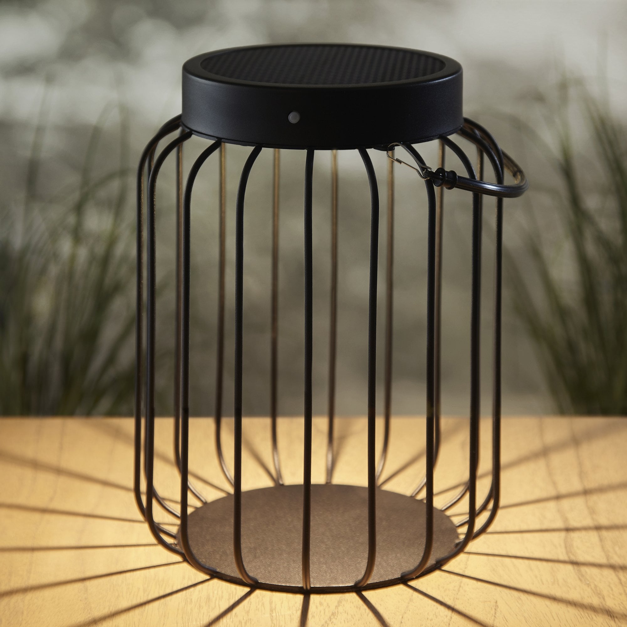 Endon Tropic IP44 Solar Table Lantern - Matt Black