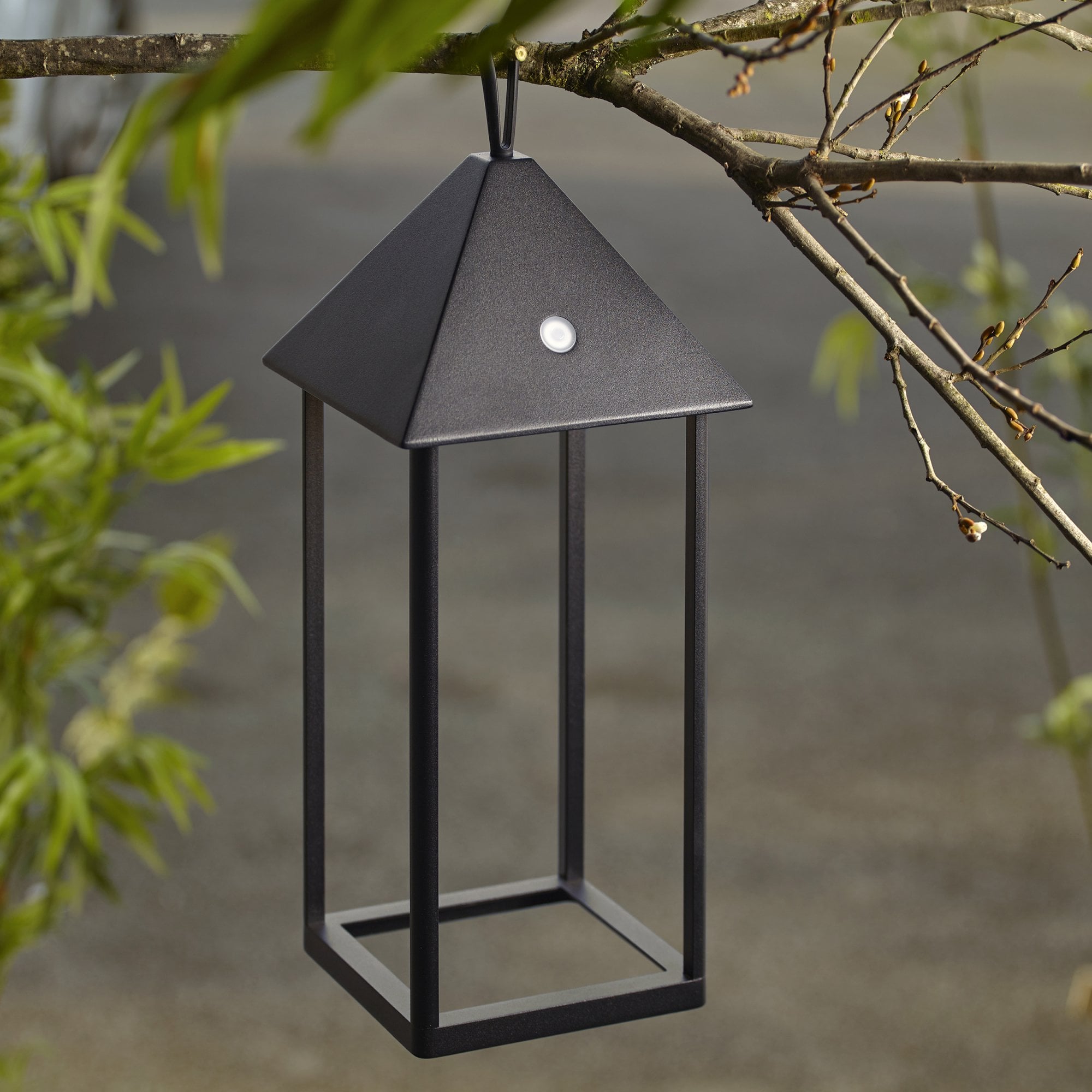 Endon Hoot Large USB IP44 Table Lantern -  Matt Black