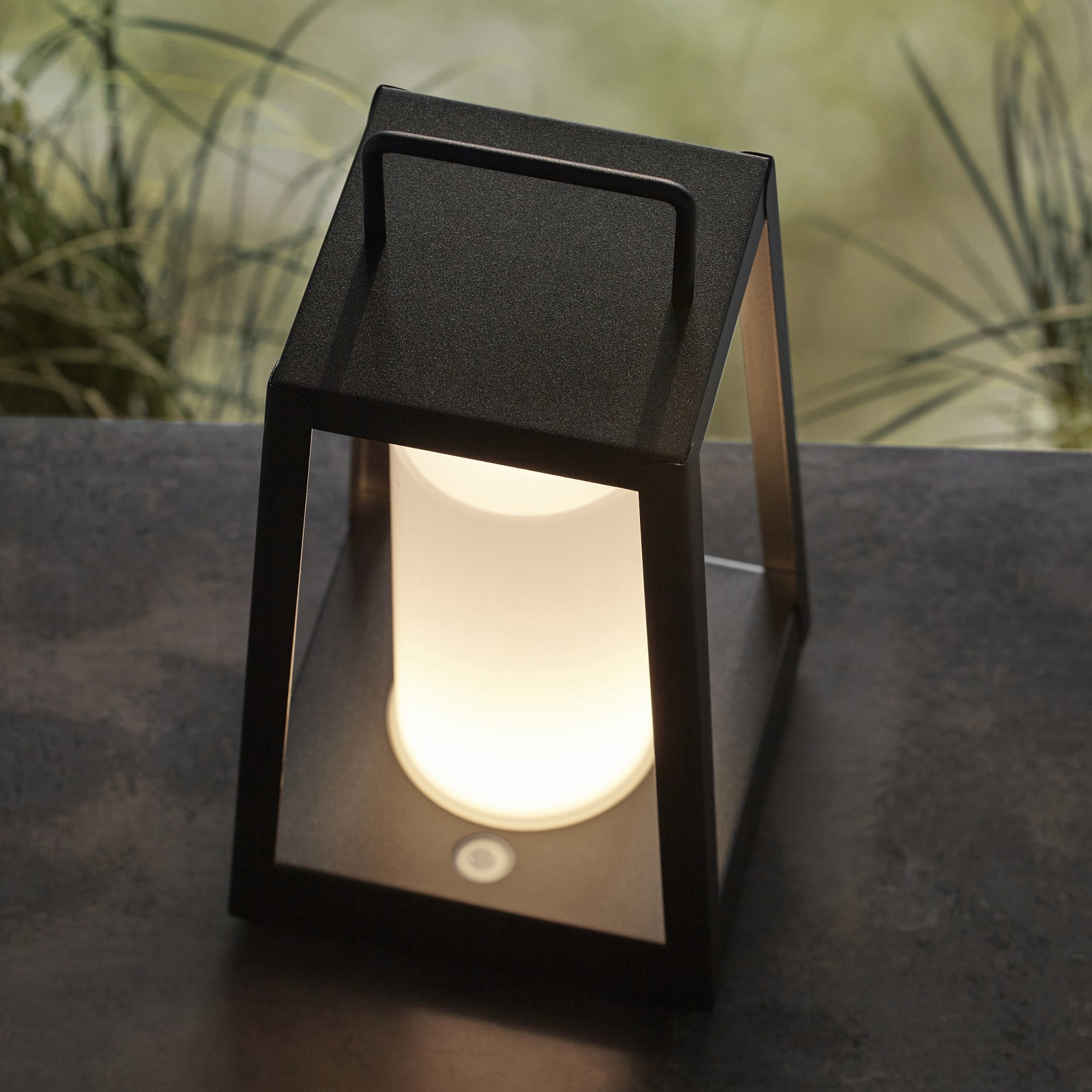Endon Tallow USB IP44 Table Lantern - Matt Black