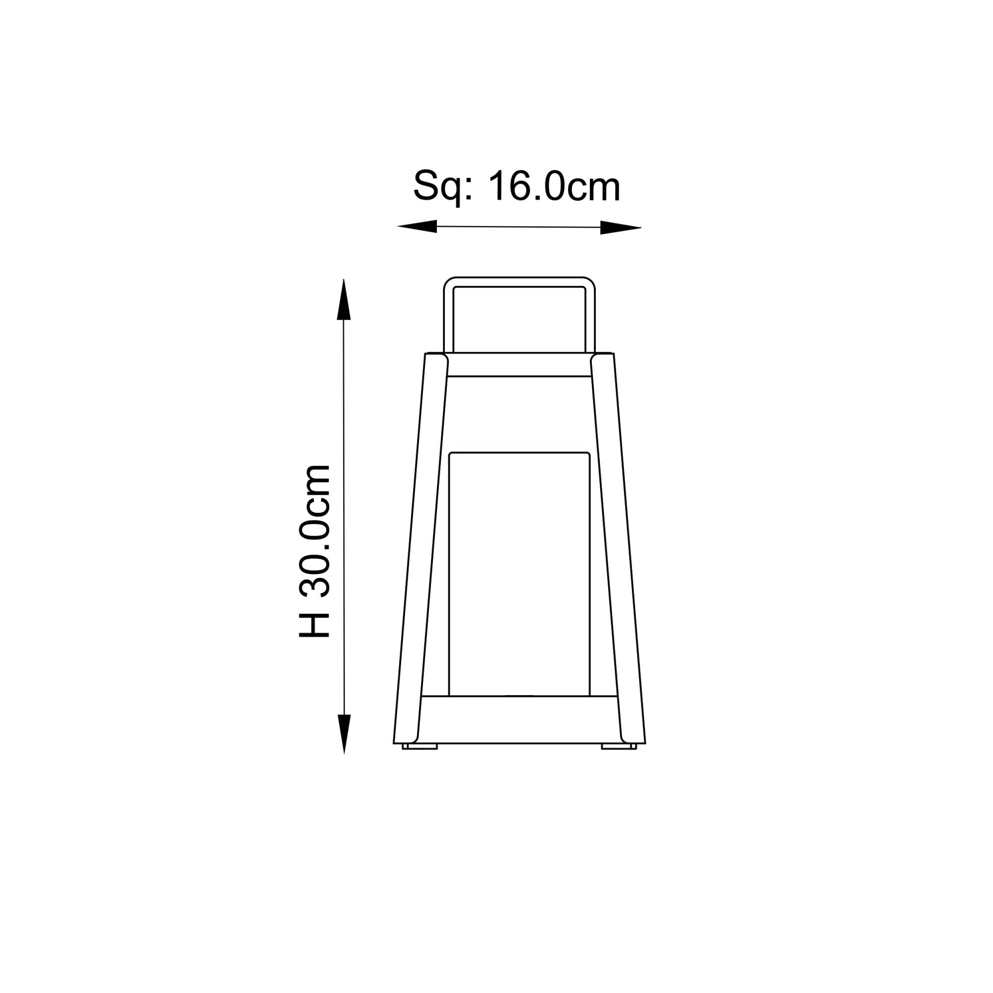 Endon Tallow USB IP44 Table Lantern - Matt Black