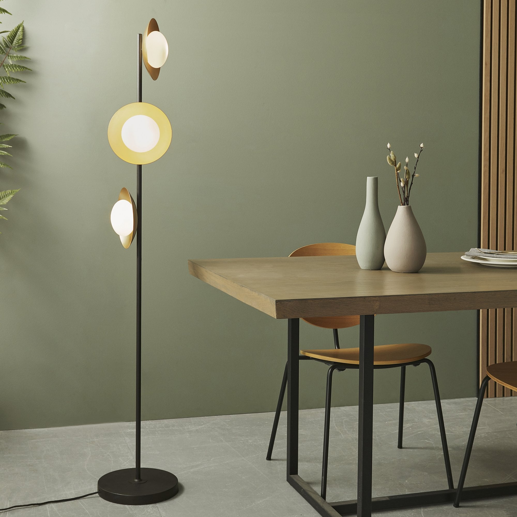 Utopia Planet 3 Light Floor Lamp - Gold