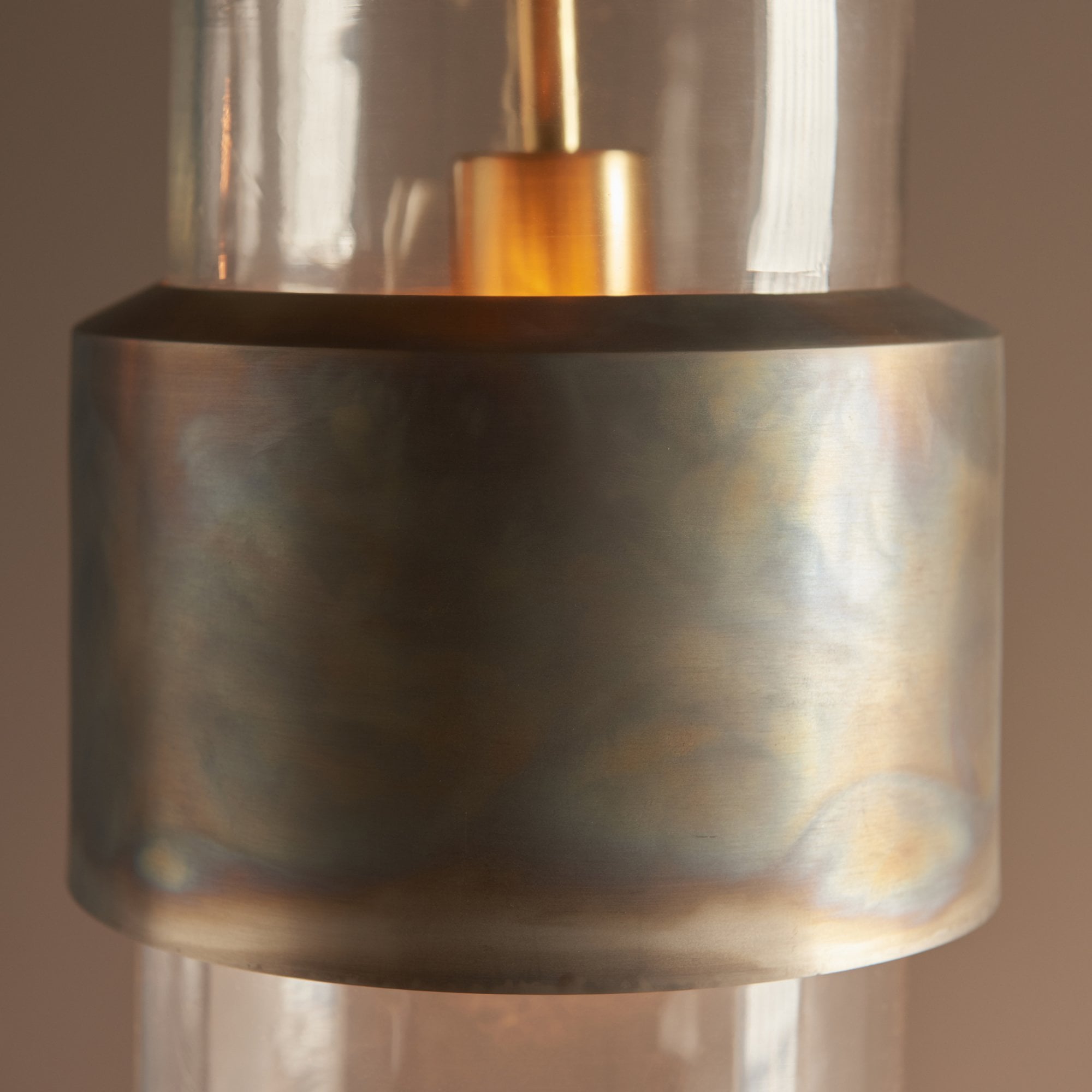 Utopia Swirl Single Pendant - Bronze Patina With Clear Glass