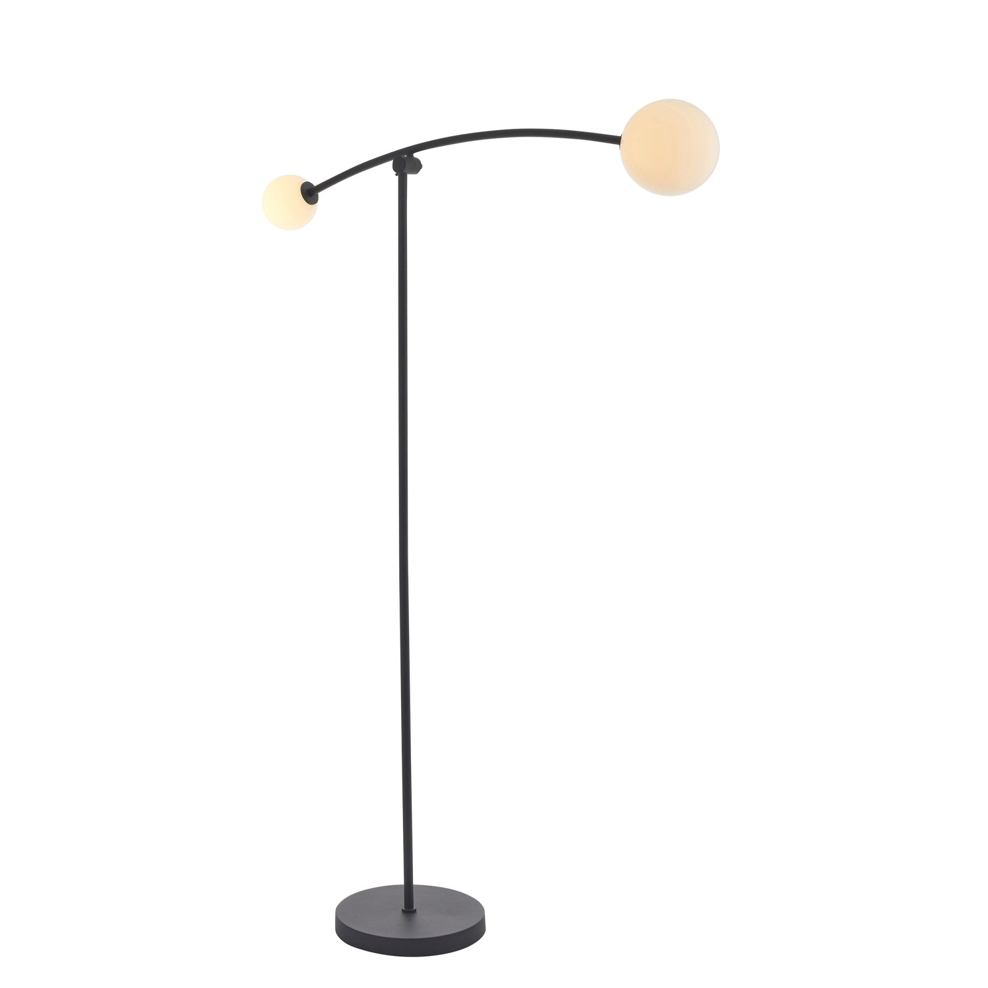 Utopia Moon 2 Light Floor Lamp - Matt Black