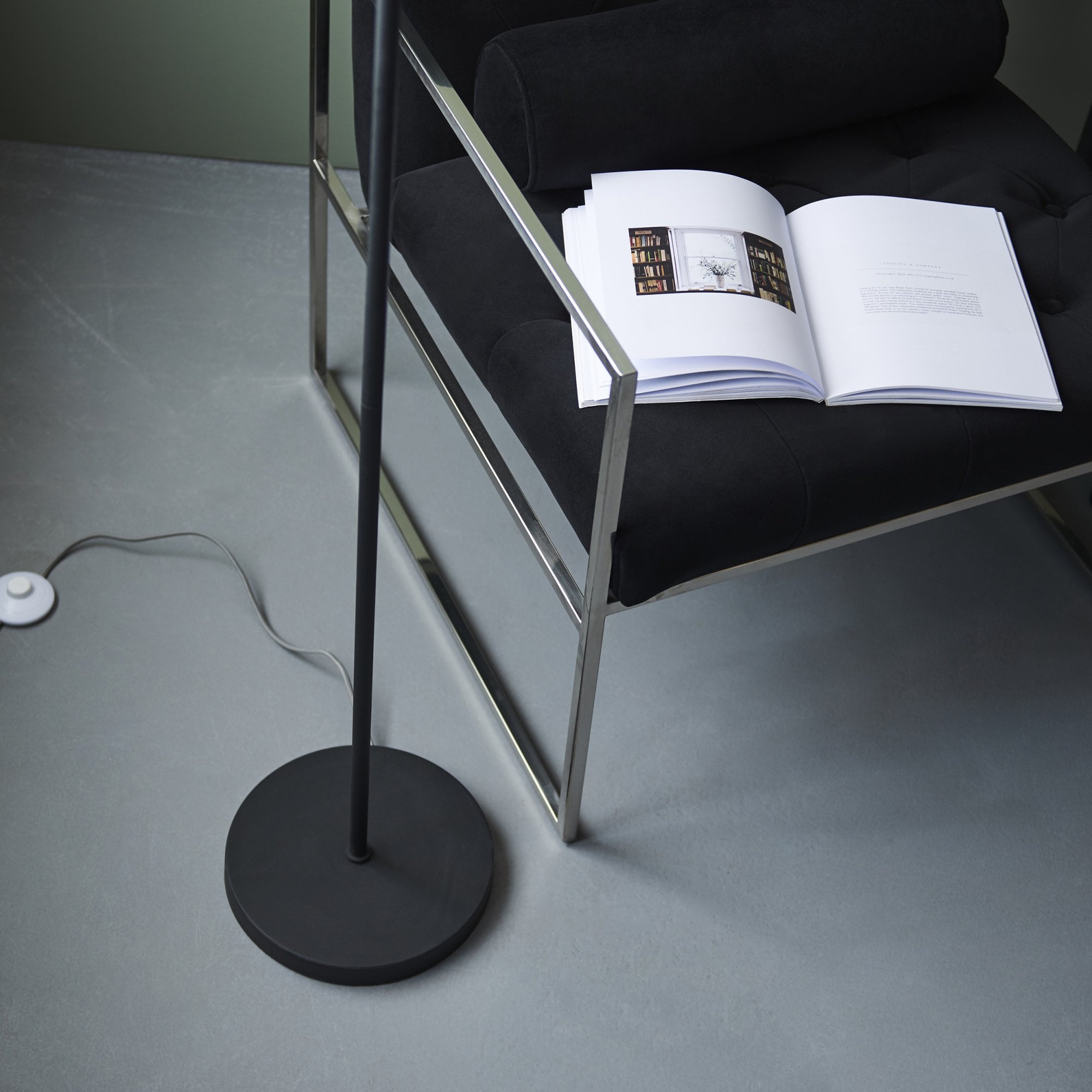 Utopia Moon 2 Light Floor Lamp - Matt Black