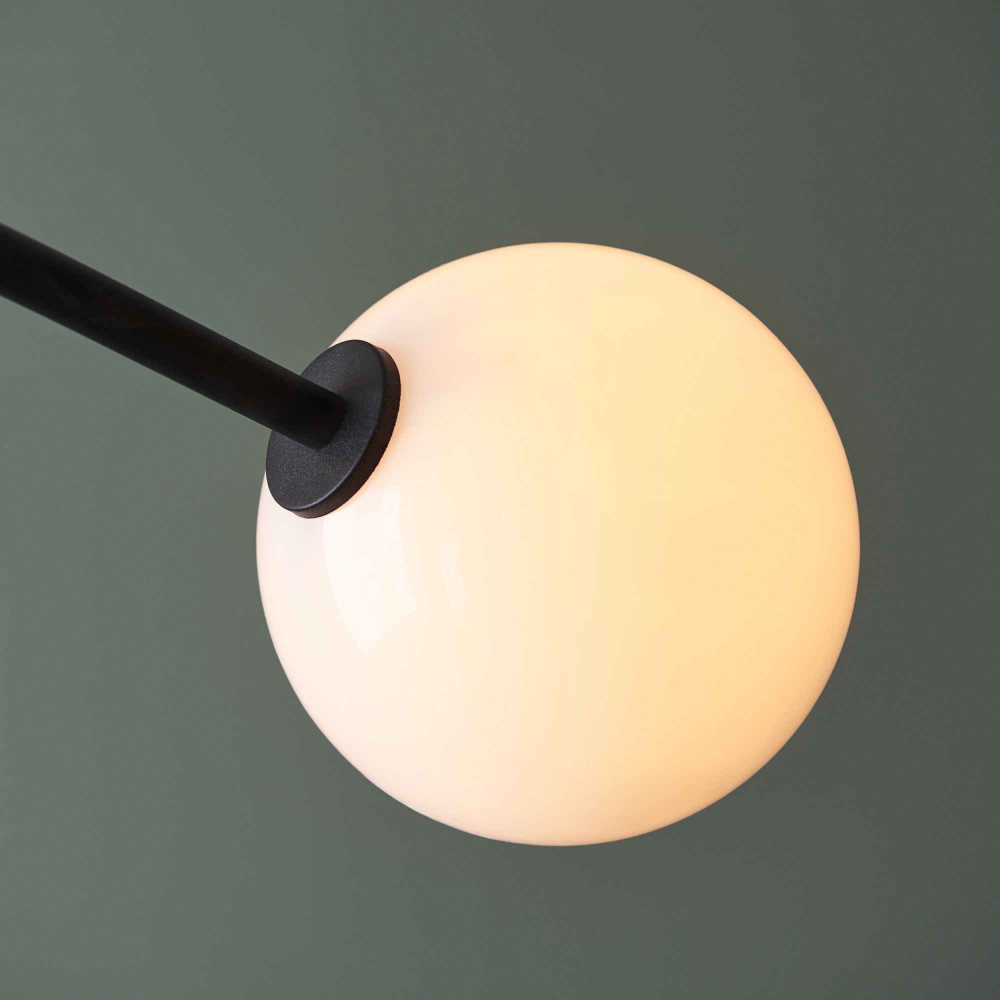 Utopia Moon 4 Light Semi Flush Pendant - Matt Black - 90cm Diameter
