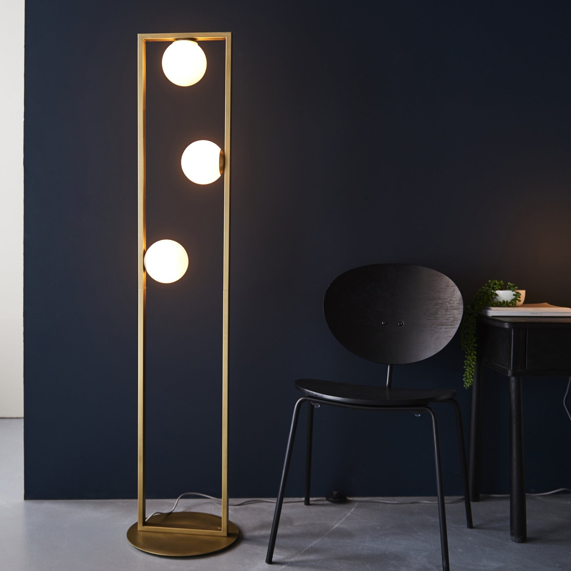 Endon Teo 3 Light Floor Lamp - Brushed Gold