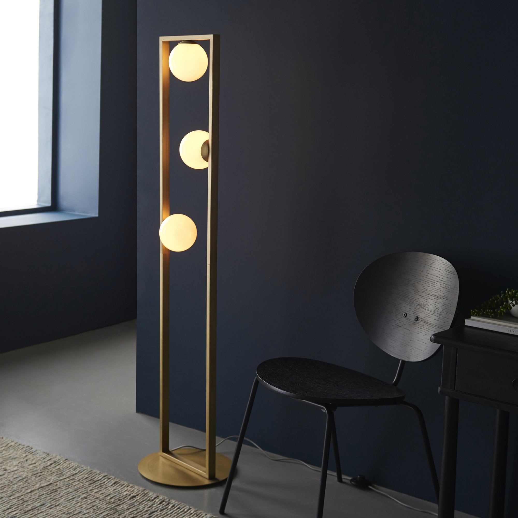 Endon Teo 3 Light Floor Lamp - Brushed Gold