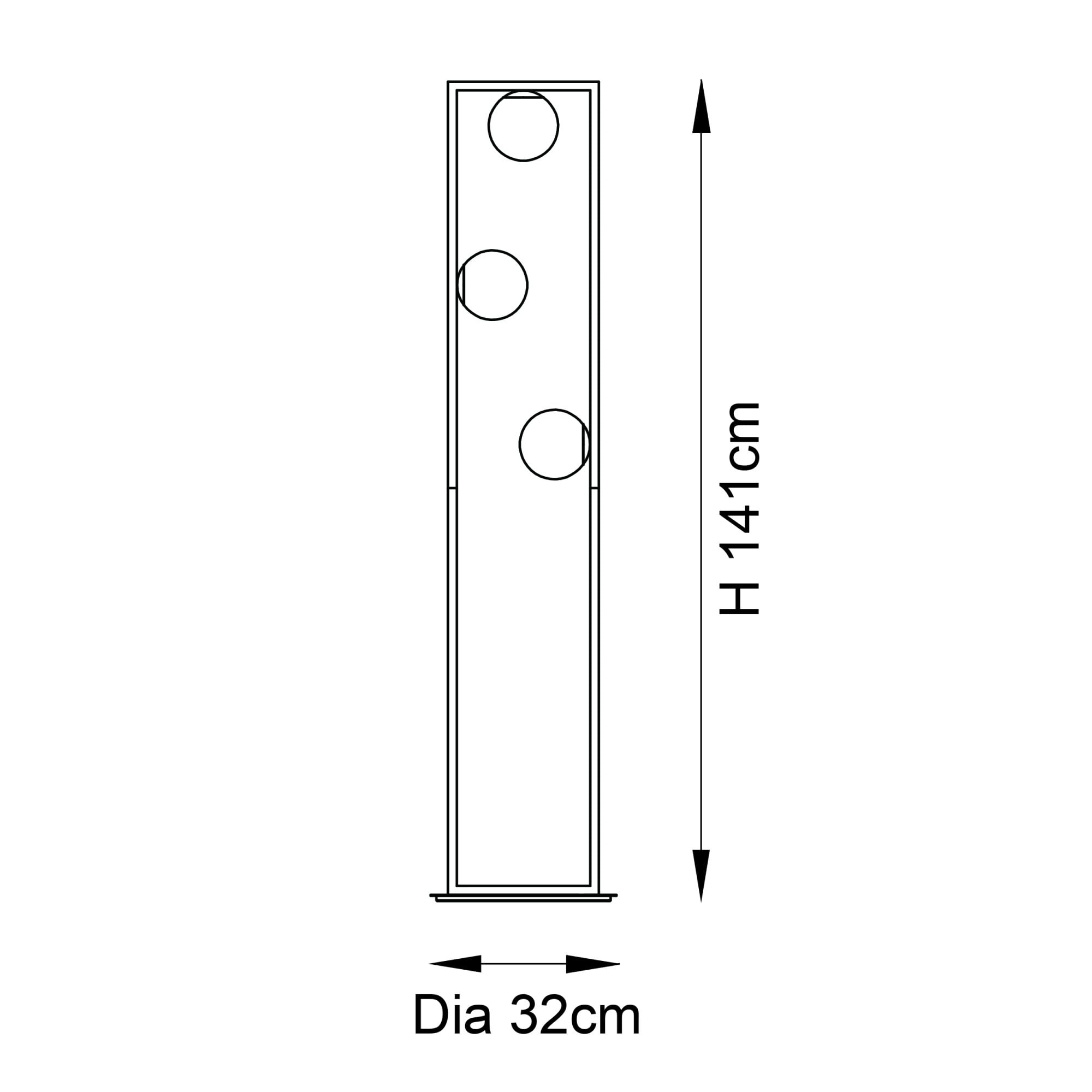 Endon Teo 3 Light Floor Lamp - Brushed Gold