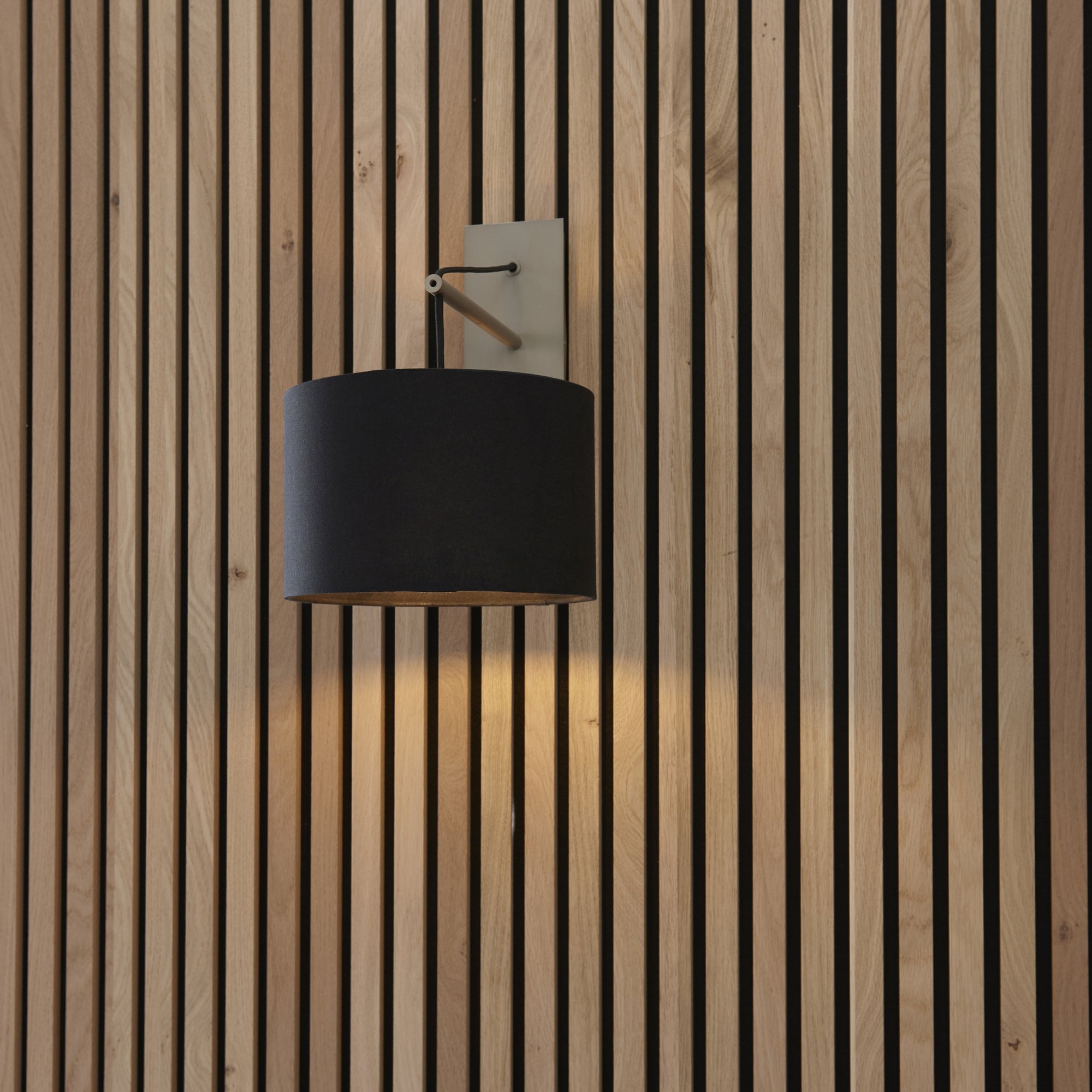 Endon Point Wall Light - Matt Nickel And Black Shade