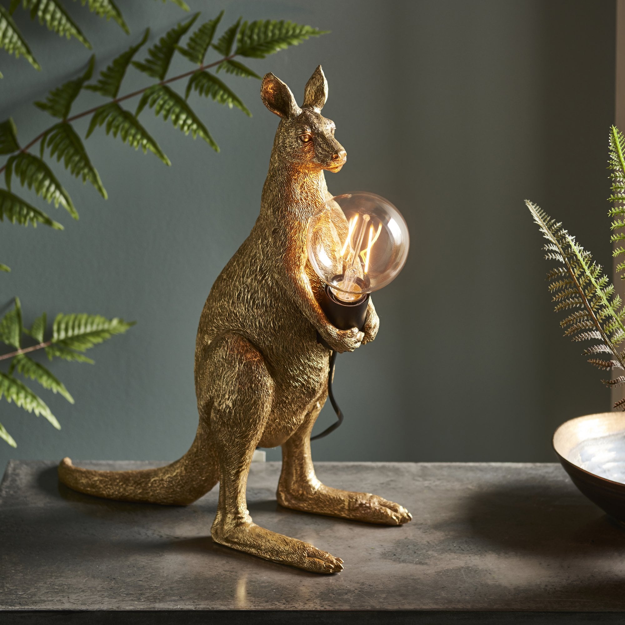 Endon Skippy The Kangaroo Table Lamp - Vintage Gold