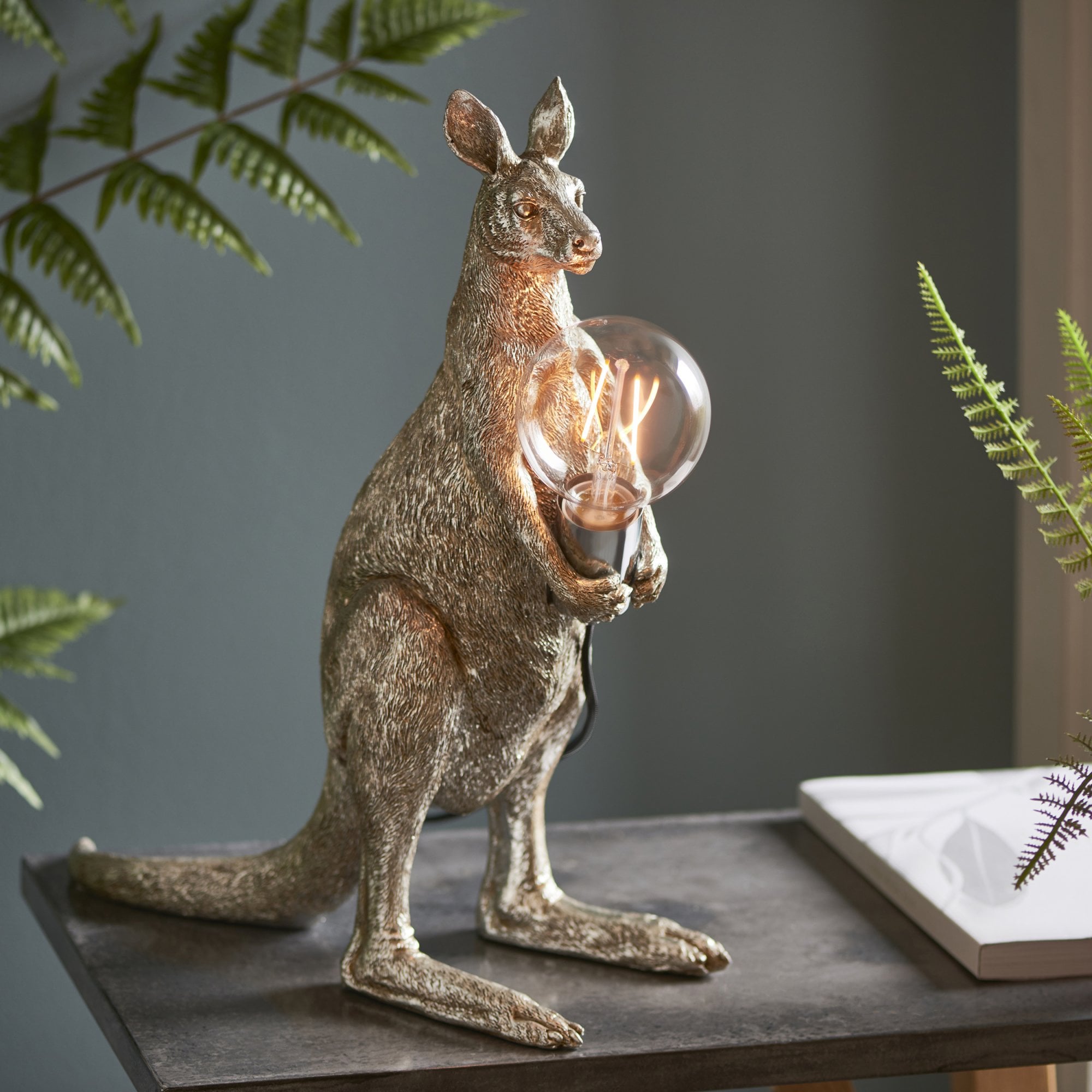 Endon Skippy The Kangaroo Table Lamp - Vintage Silver