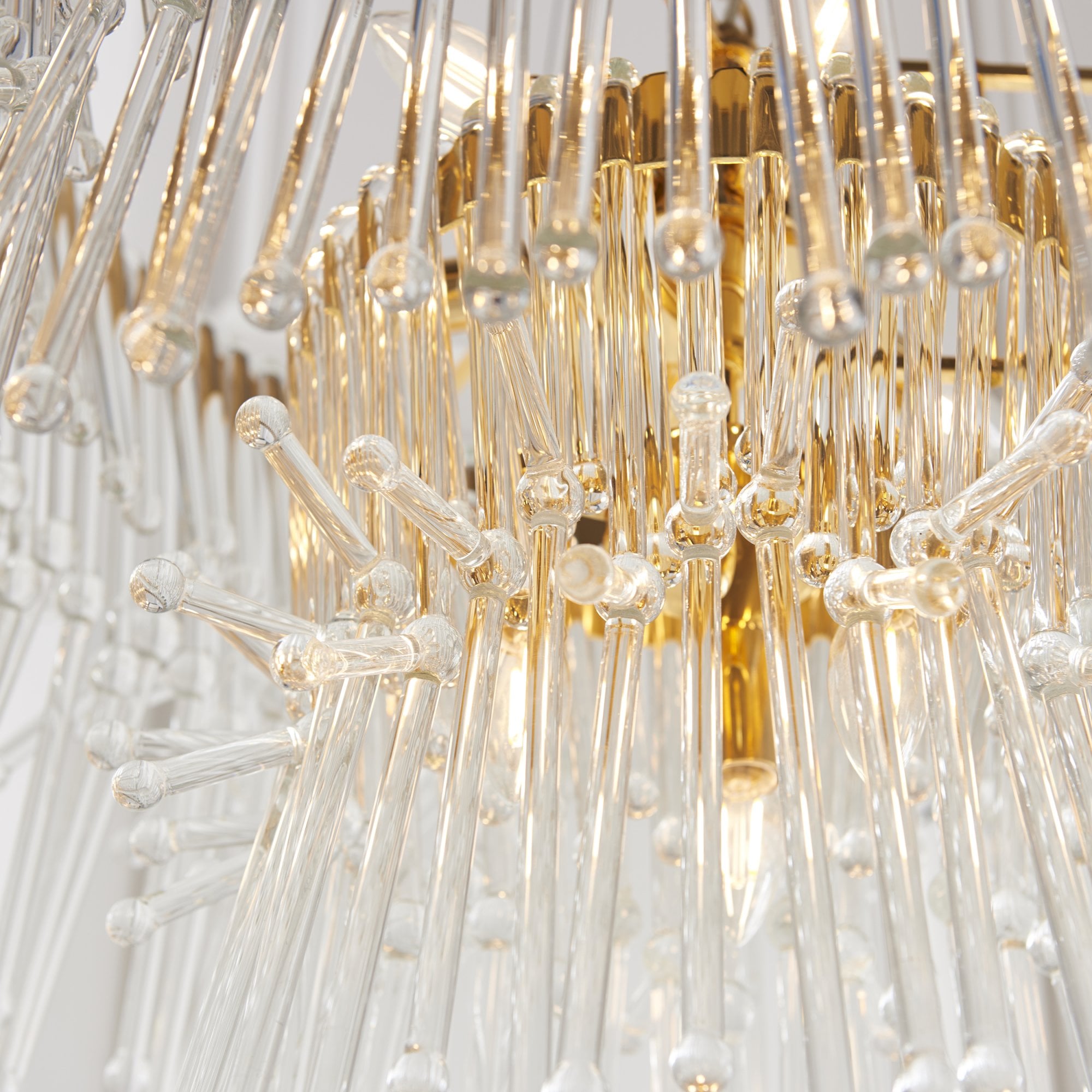 Endon Glam 9 Light Pendant Chandelier - Polished Gold With Clear Glass - 76cm Diameter