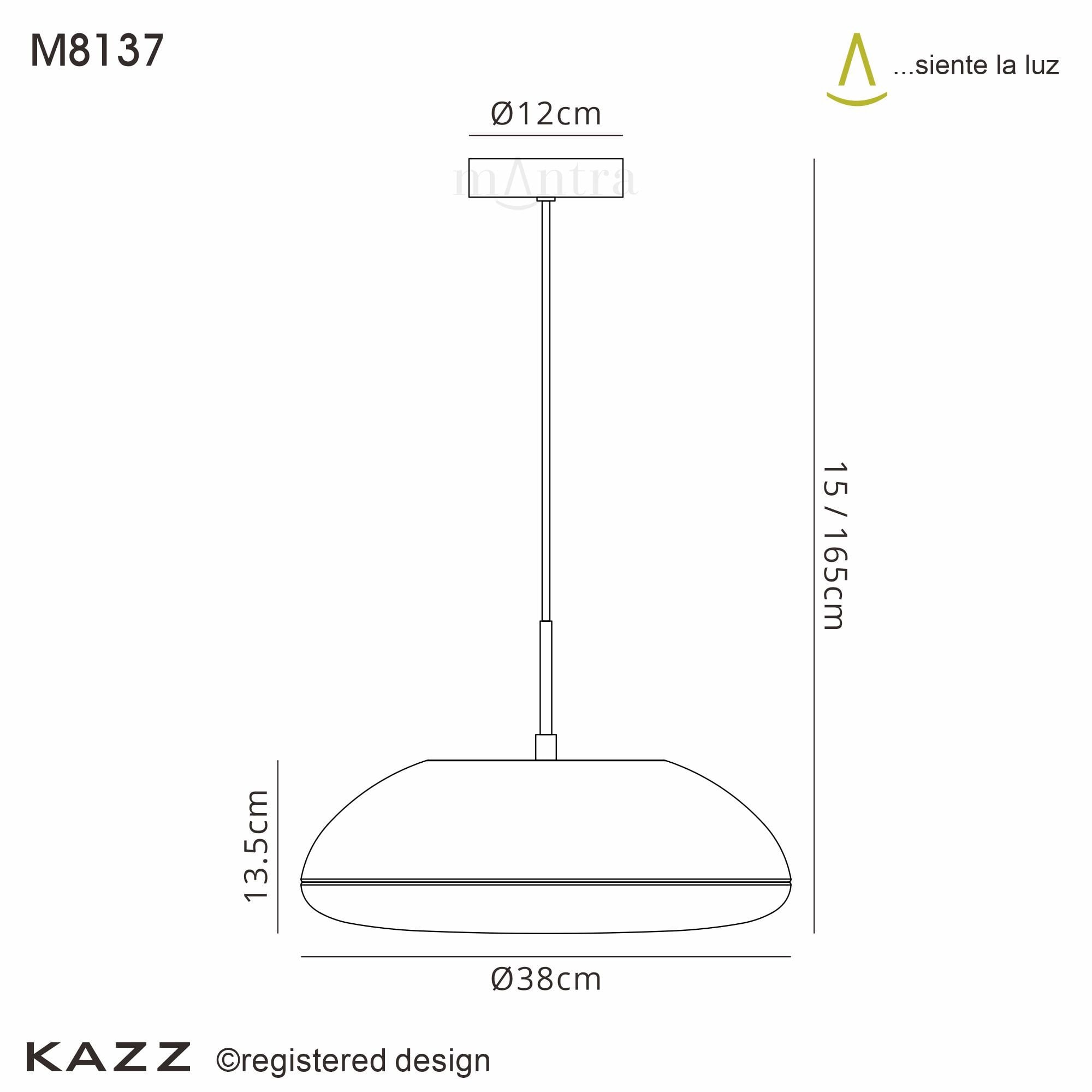 Mantra Kazz 4 Light 38cm Round Pendant - White