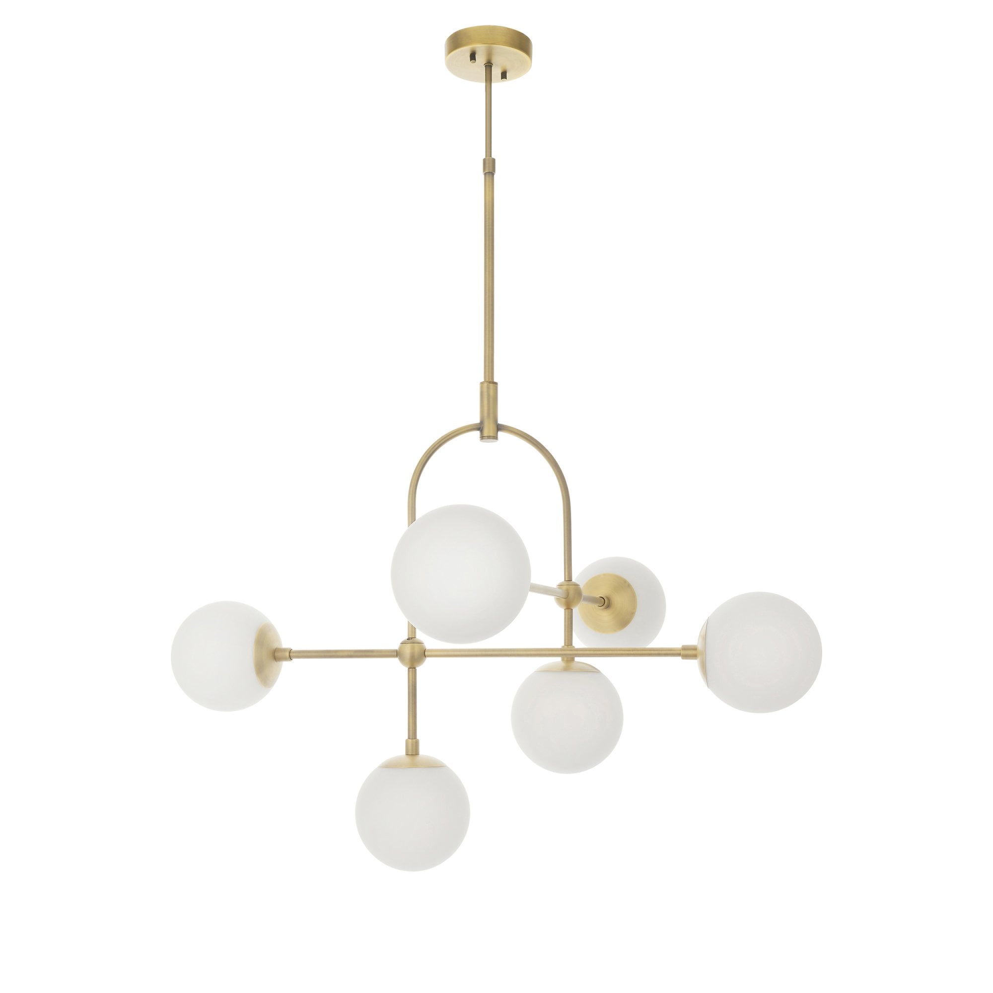 Utopia Sphere 6 Light Semi Flush Fitting - Antique Brass - 86cm Diameter
