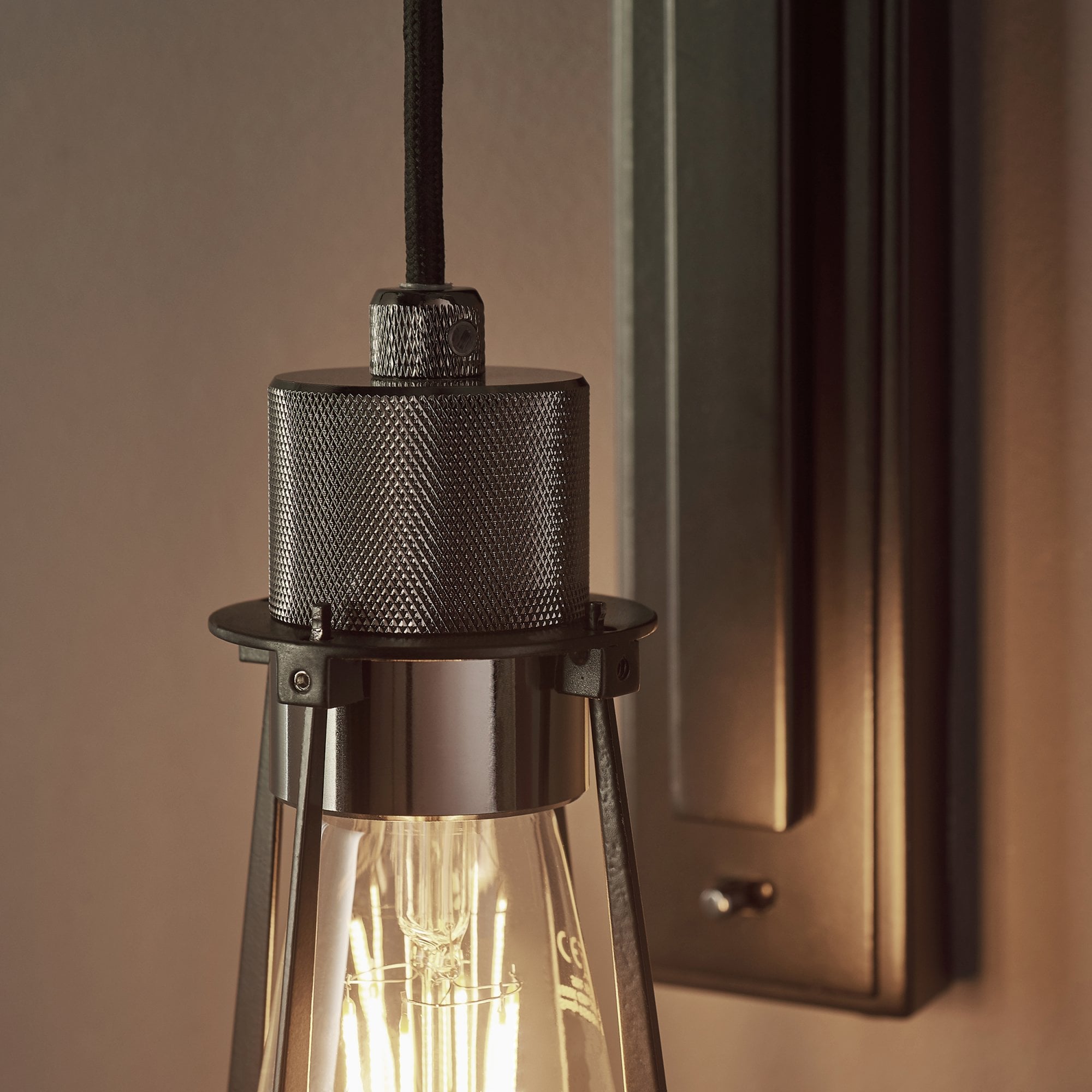 Endon Metallic Wall Light - Black Chrome