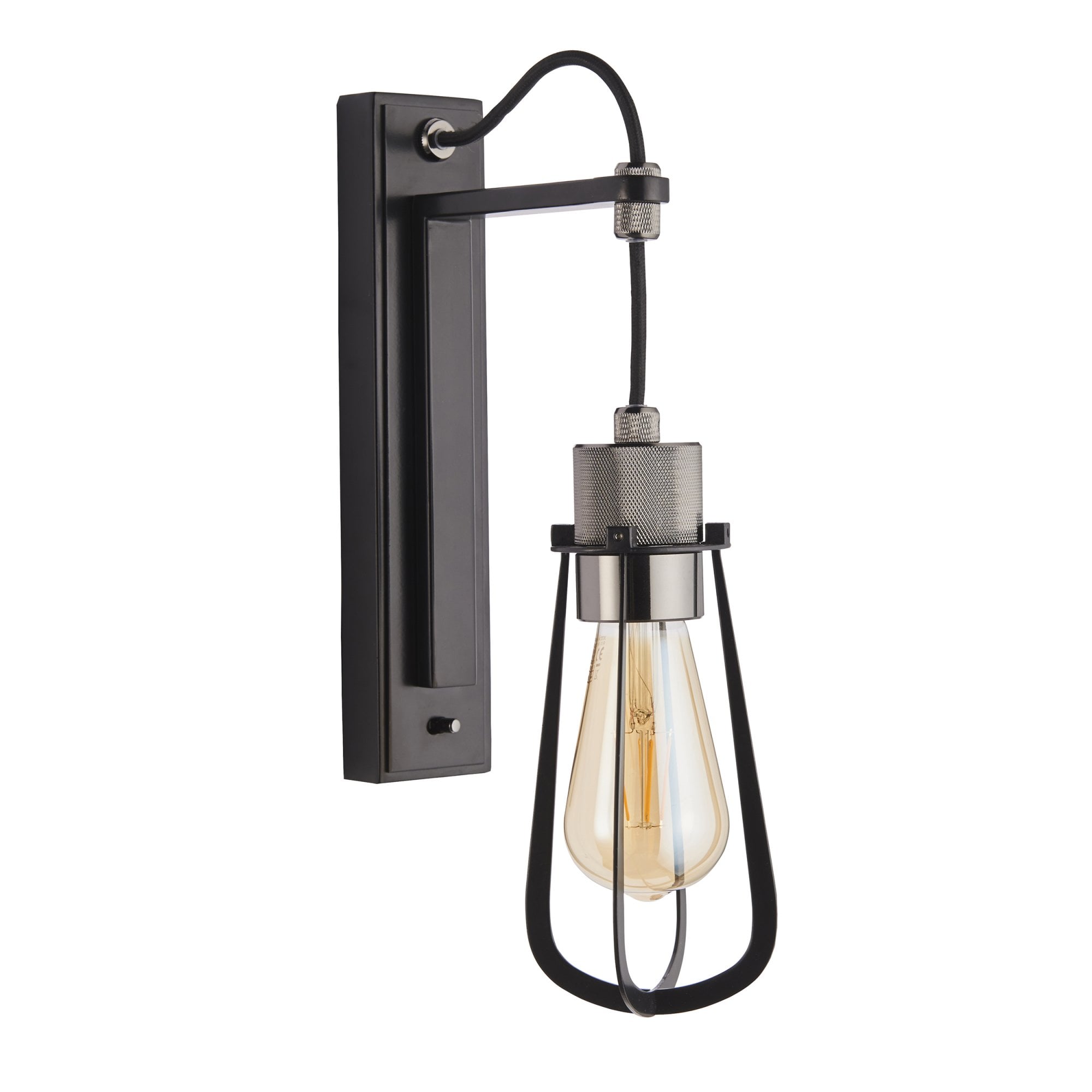 Endon Metallic Wall Light - Black Chrome