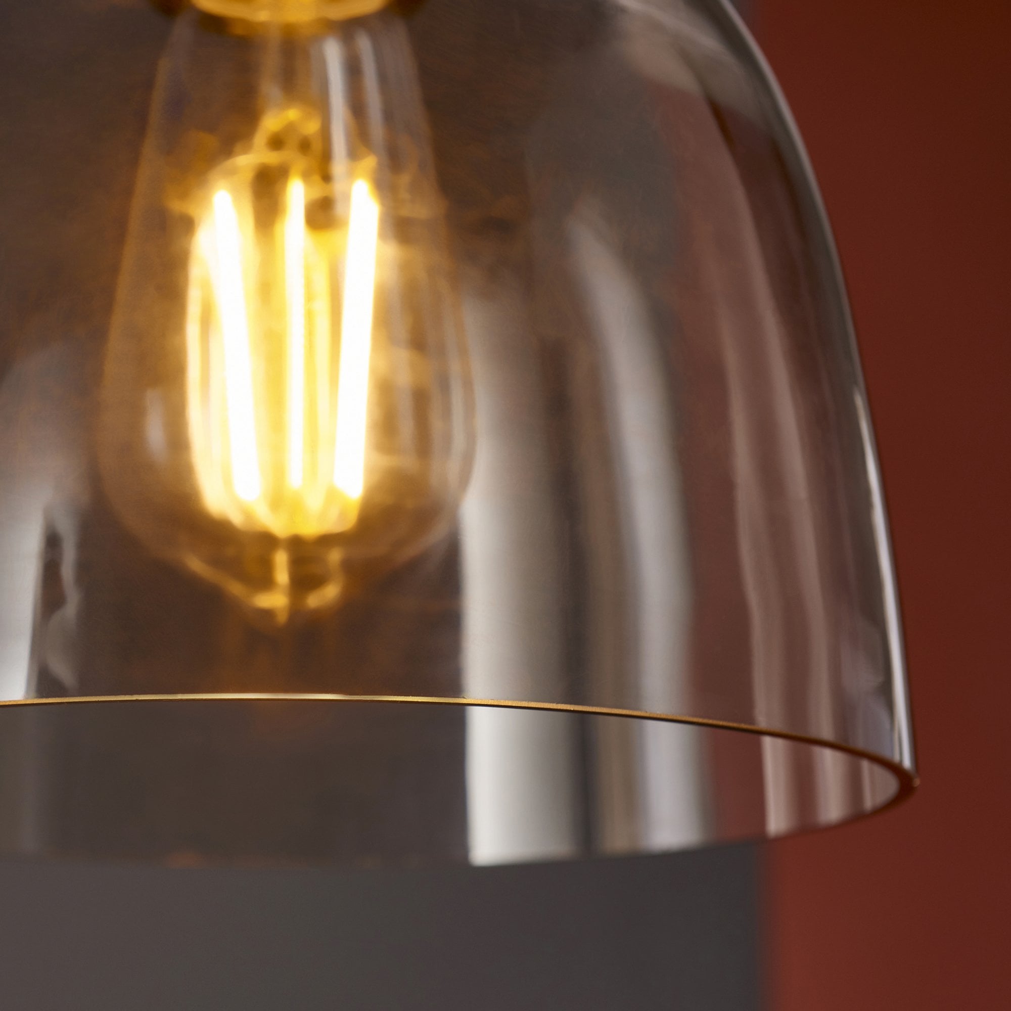 Endon Metallic Single Pendant - Black Chrome With Smoked Grey Tinted Glass