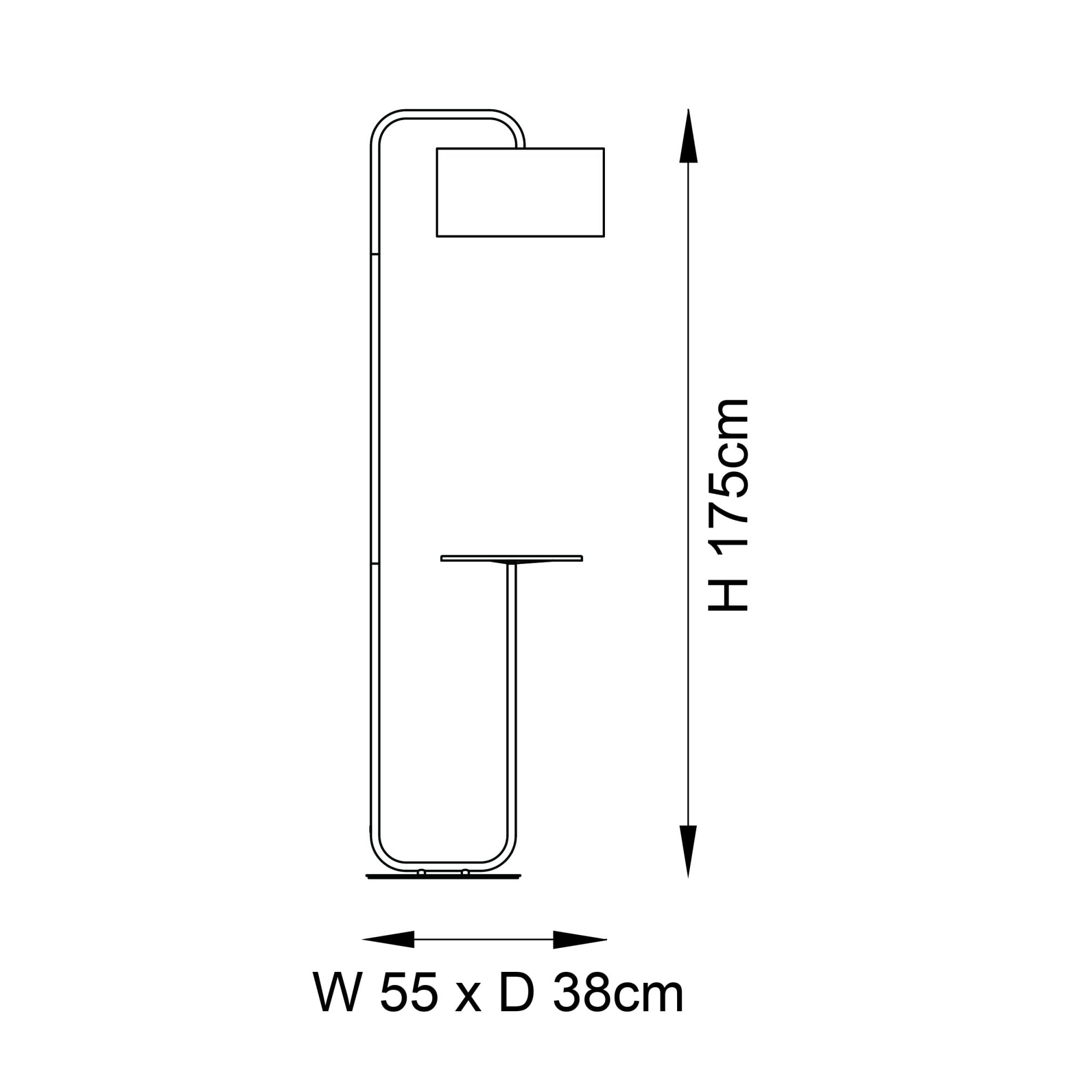 Endon The Modern Floor Lamp With Table - Satin Champagne With Slate Grey Shade