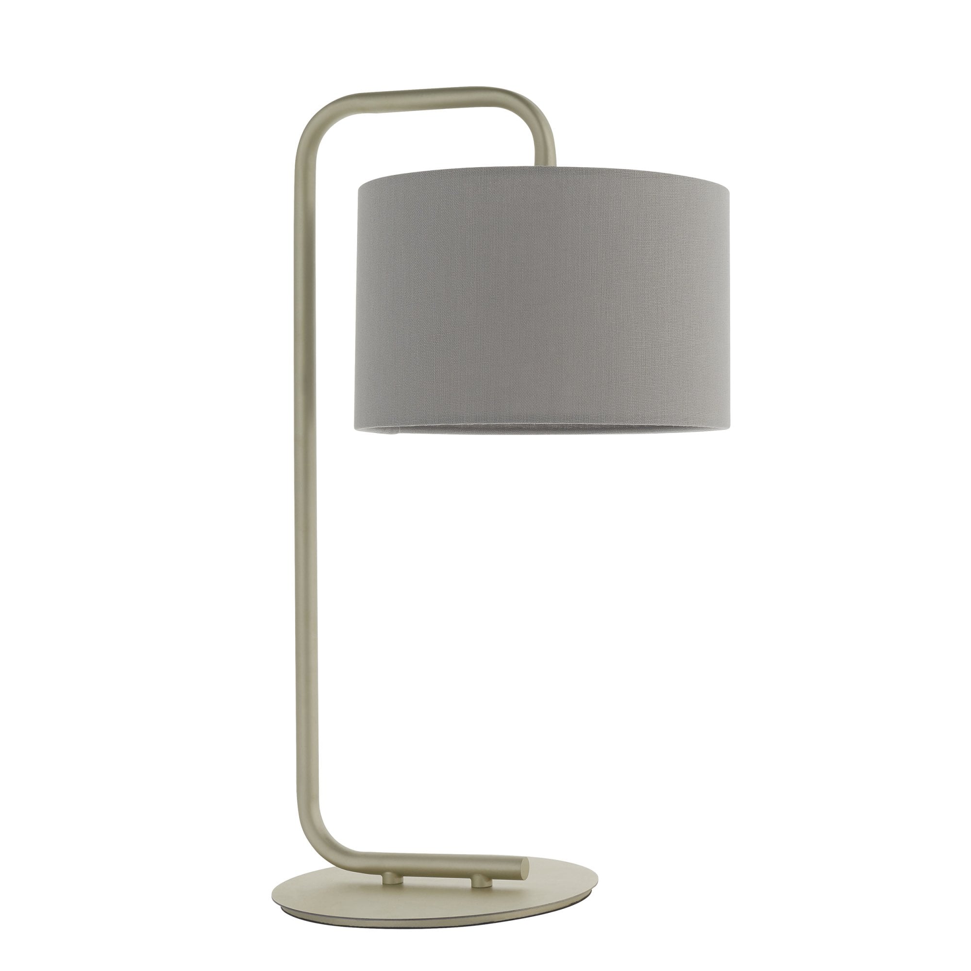 Endon Landis Table Lamp - Satin Champagne With Slate Grey Shade