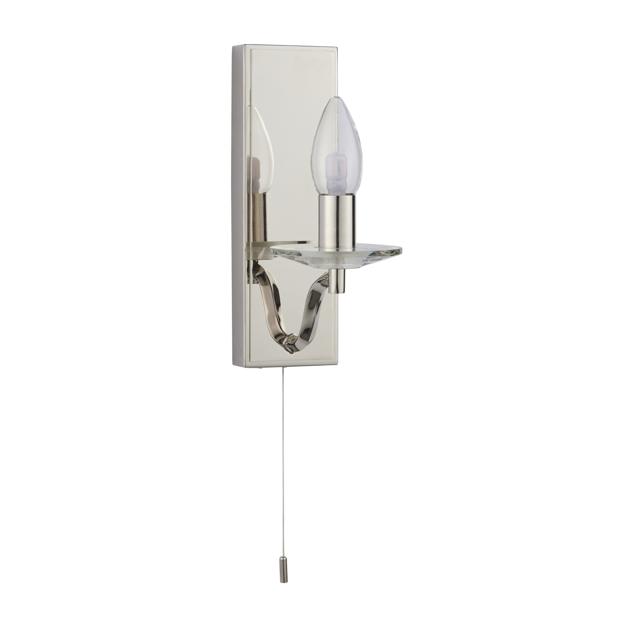 Endon Garland IP44 Bathroom Light - Polished Nickel With Clear Crystal Saucer