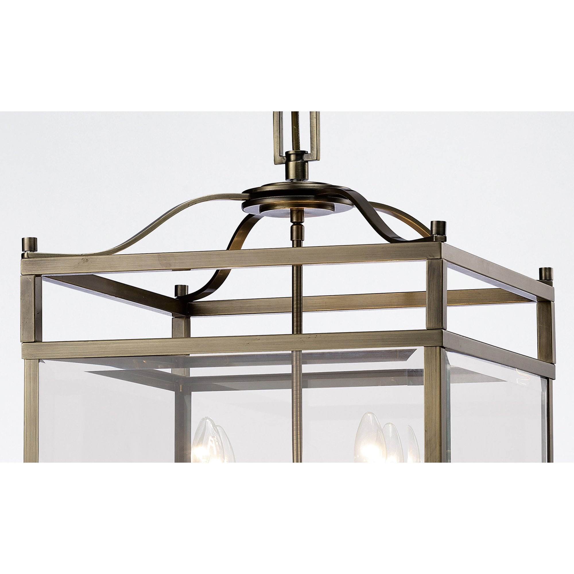 Diyas IL31115 Aston Pendant 12 Light Antique Brass/Glass