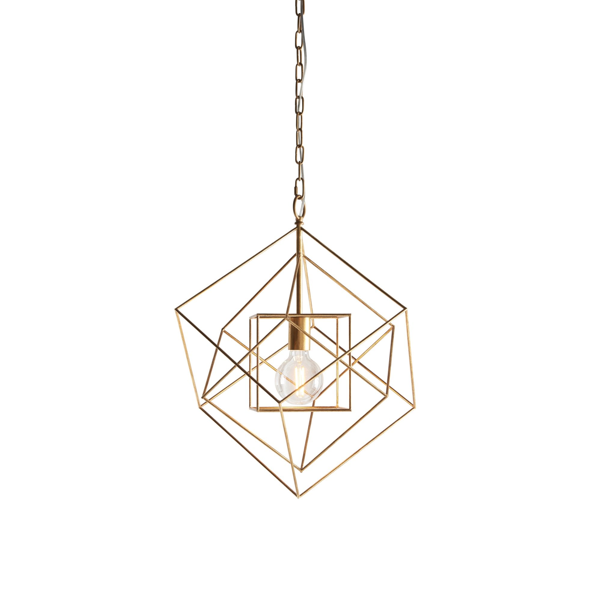 Utopia Frame Single Medium Pendant - Antique Gold - 50cm Diameter