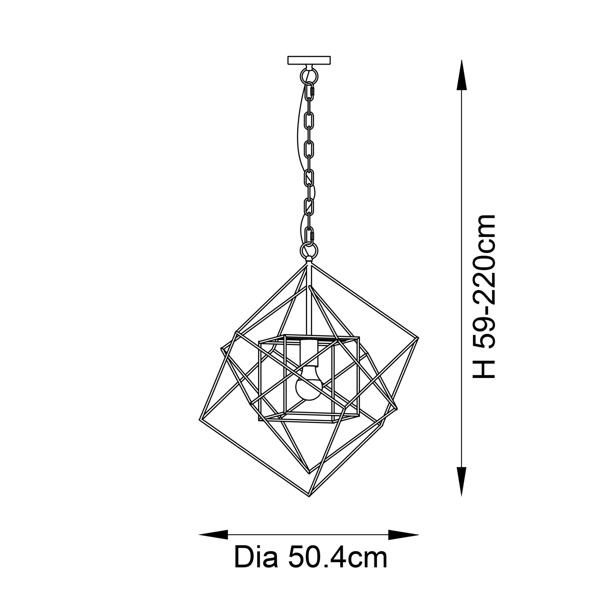 Utopia Frame Single Medium Pendant - Antique Gold - 50cm Diameter