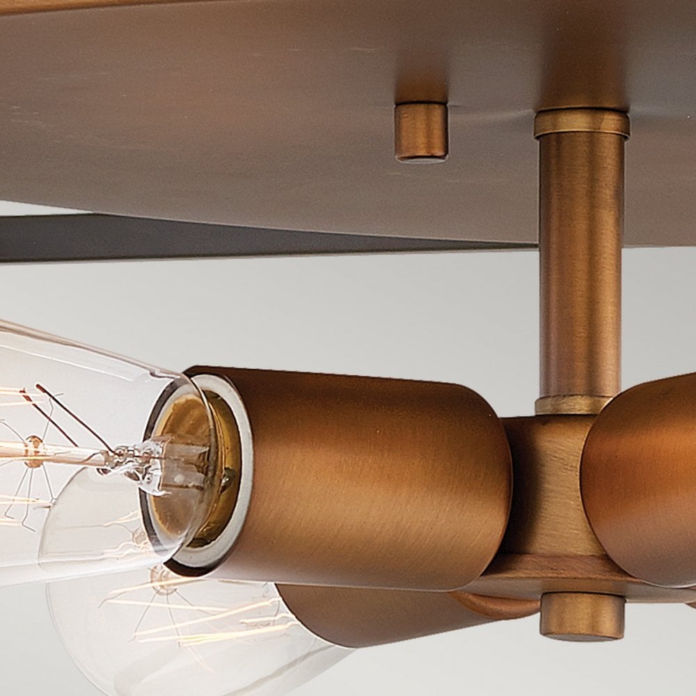 Hinkley Fulton 4 Light Flush Fitting - Bronze & Heirloom Brass