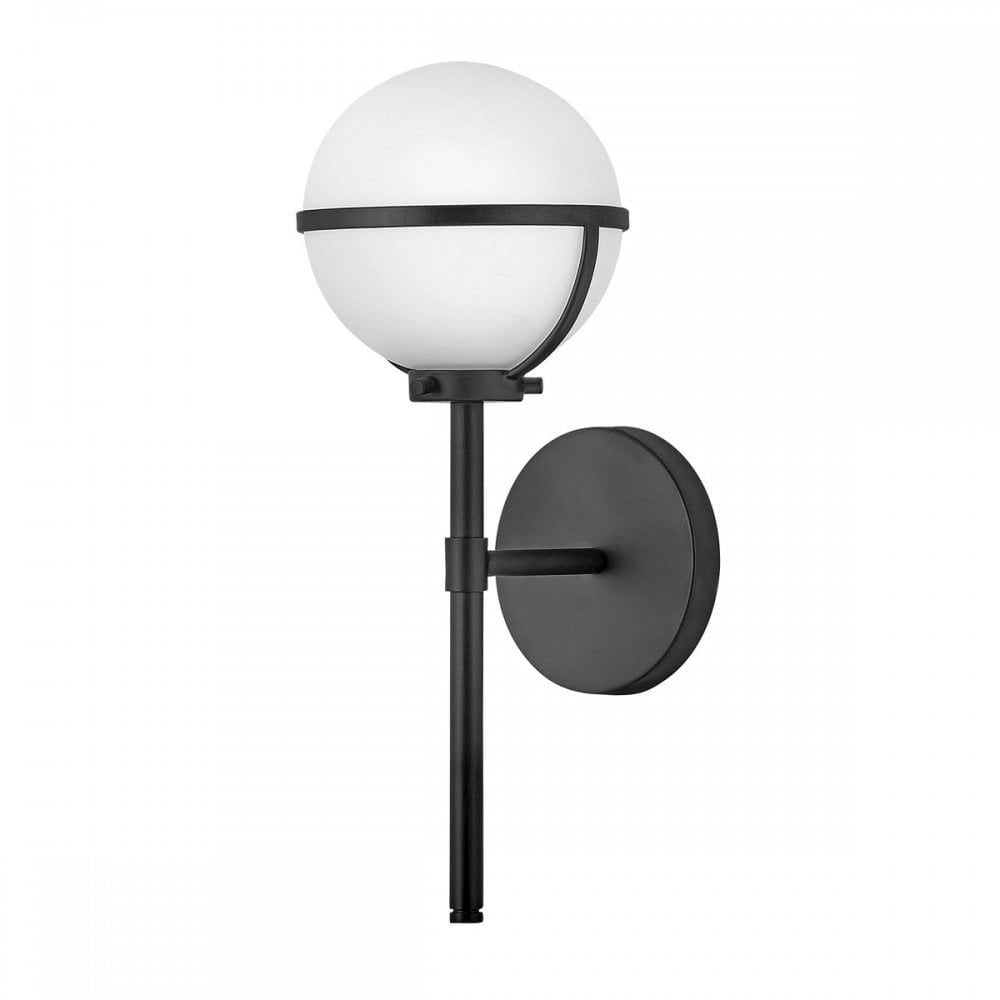 Hinkley Hollis Single Wall Light - Opal - Black