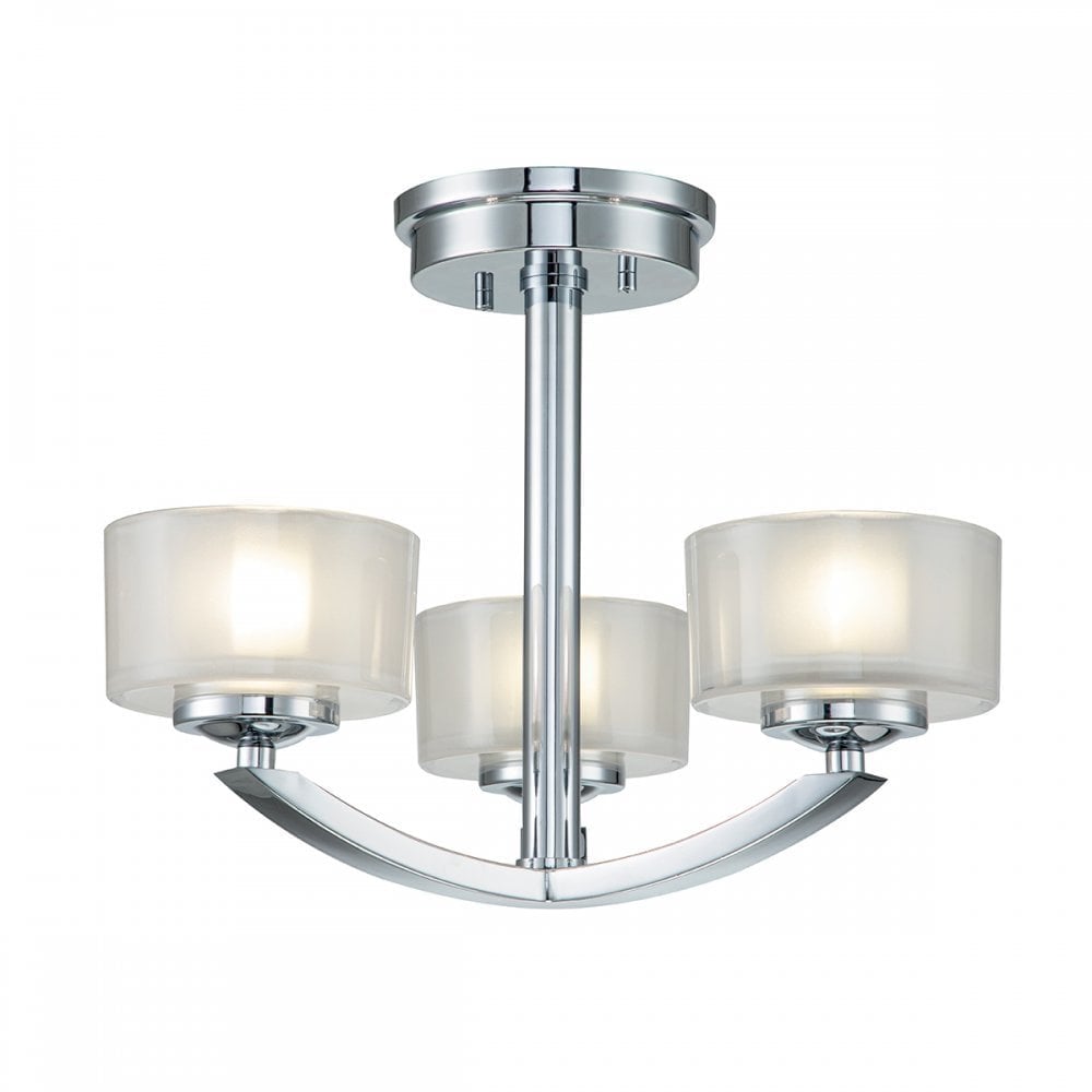 Hinkley Meridian 3 Light Semi-Flush Fitting - Polished Chrome
