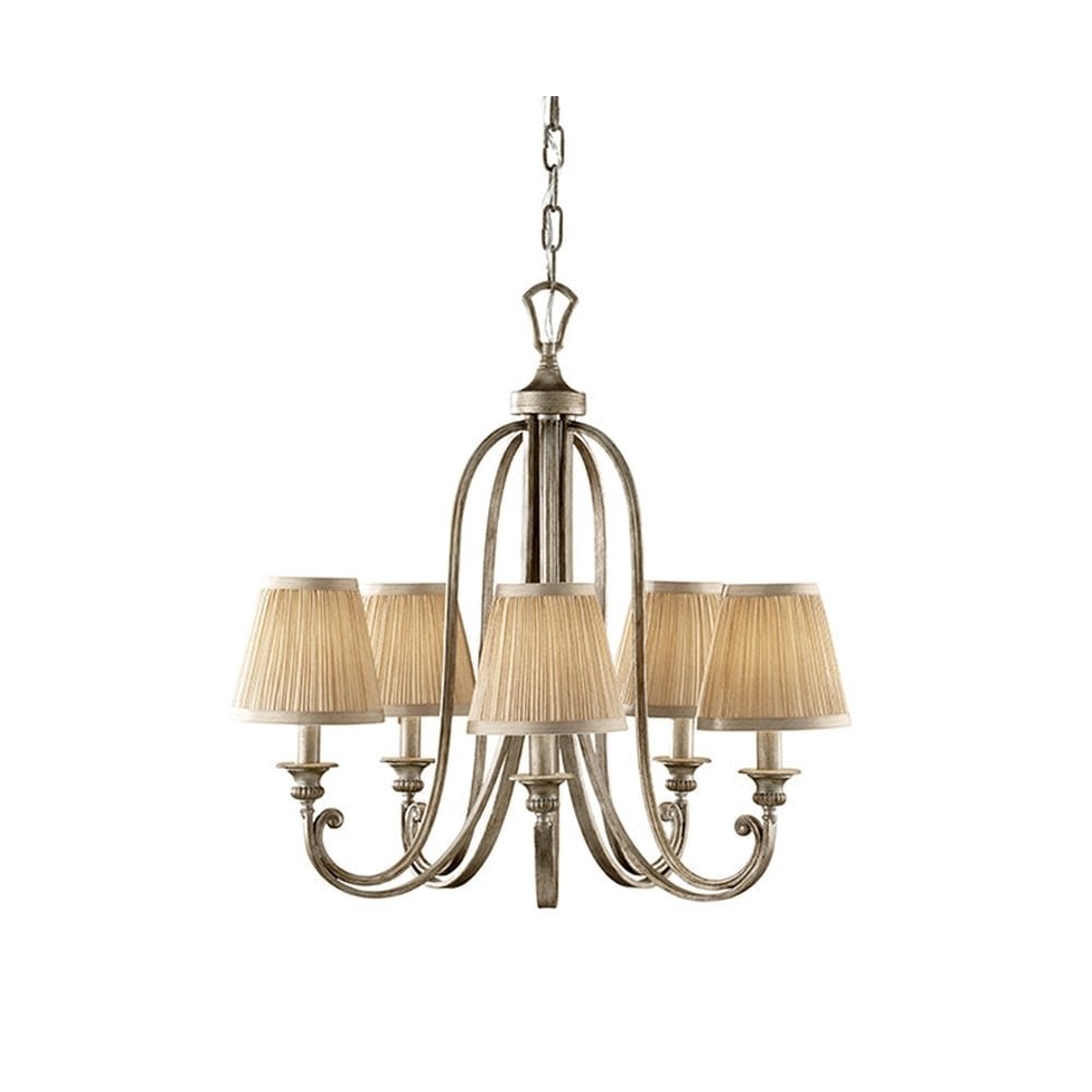 Feiss Abbey 5 Light Chandelier - Silver Sand